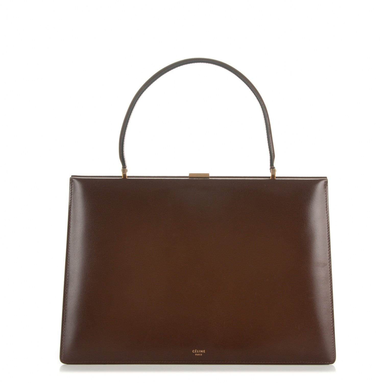 Celine Patina Box Calfskin Medium Clasp Bag Camel 174133