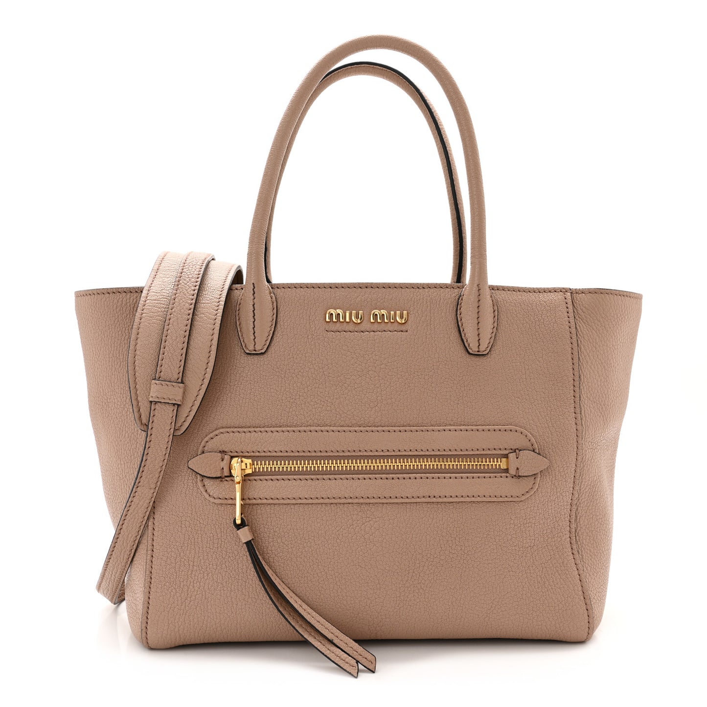 Goatskin Madras Zip Tote Cammeo