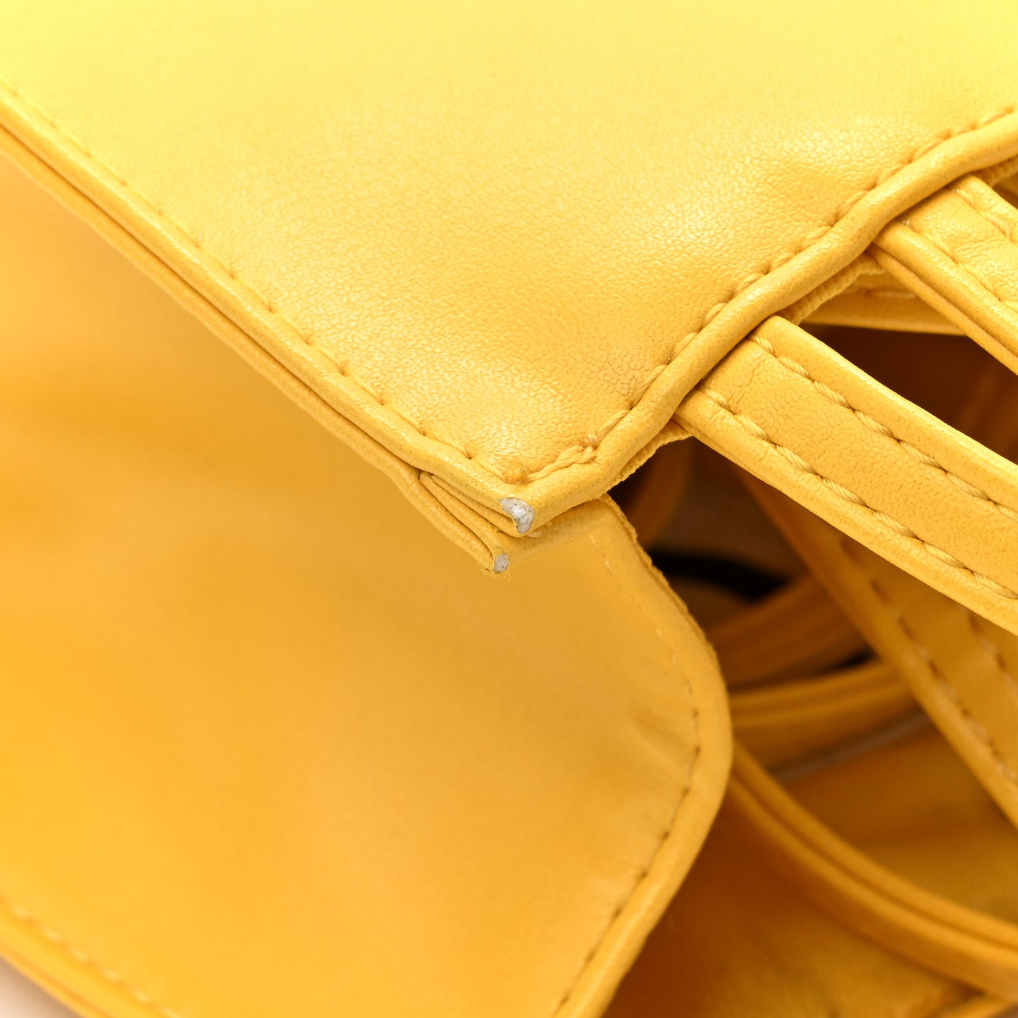 Vegan Leather Small Shopping Bag Yellow