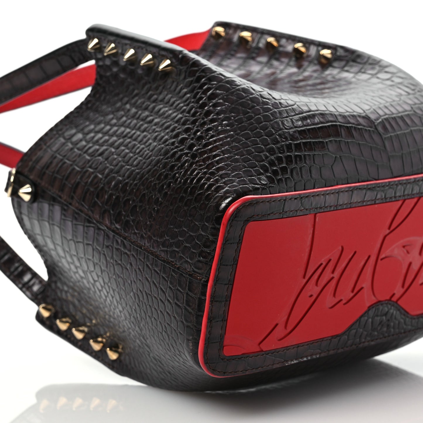 Patent Embossed Spiked Mini Cabarock Shopper Tote