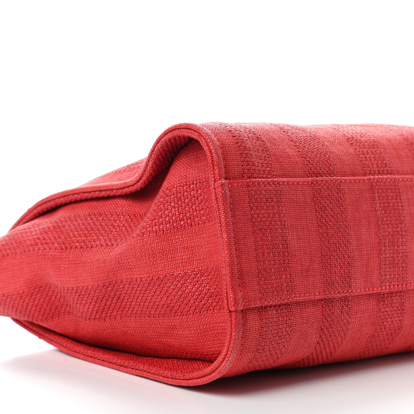 Mixed Fibers Striped Small Deauville Tote Red
