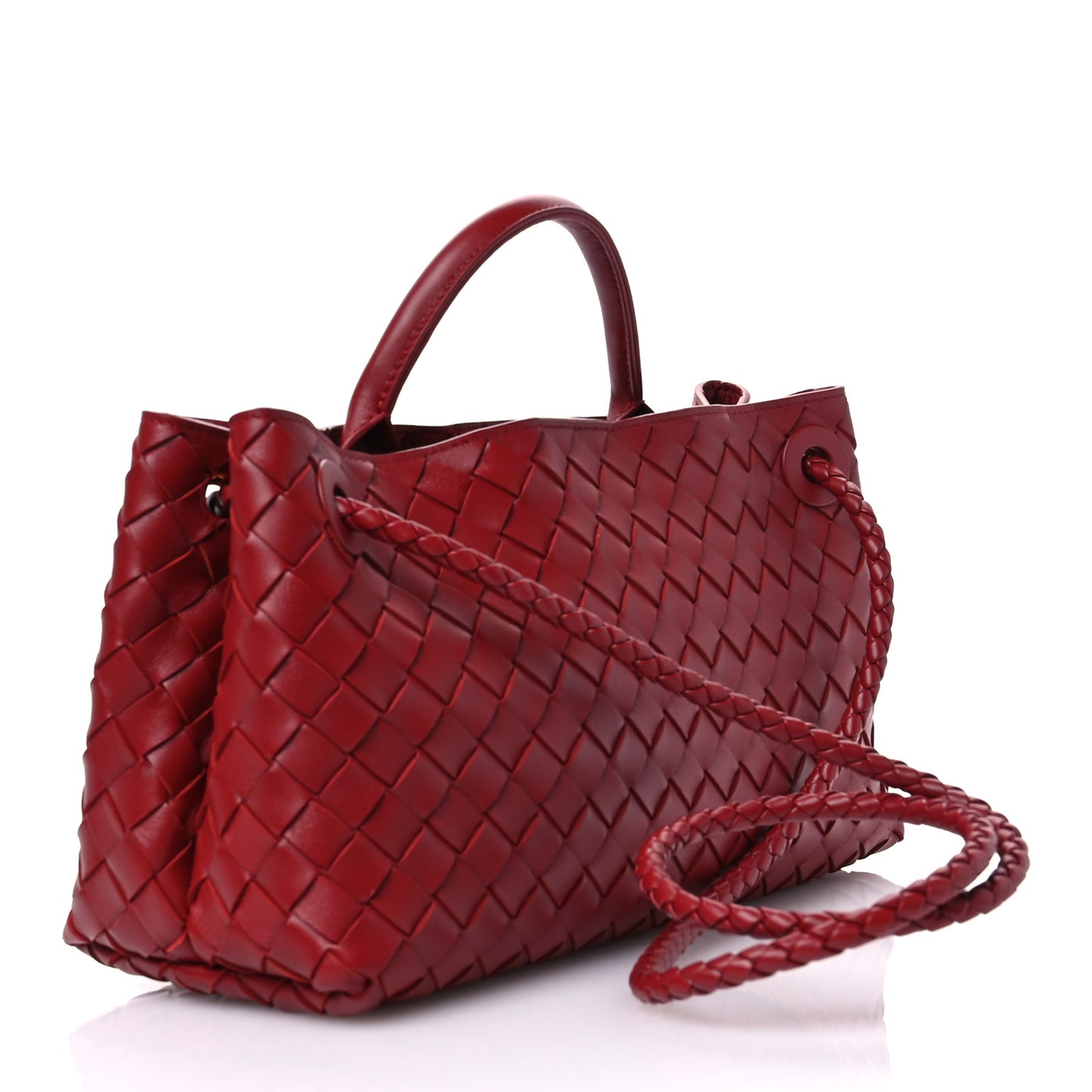 Nappa Intrecciato Small East West Andiamo Shoulder Bag Rosewood
