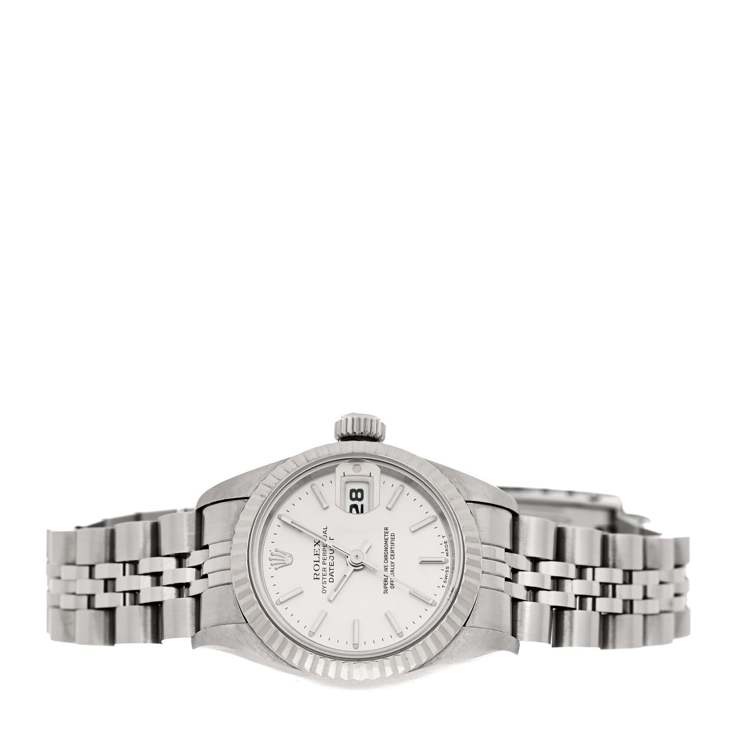 Stainless Steel 18K White Gold 26mm Oyster Perpetual Datejust Watch Silver 69174