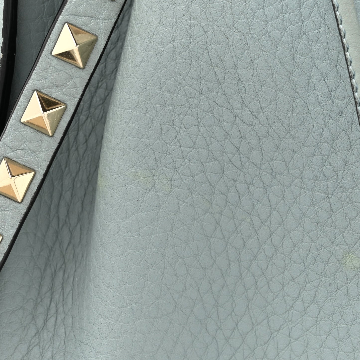 Grained Calfskin Rockstud Bucket Bag Amadeus