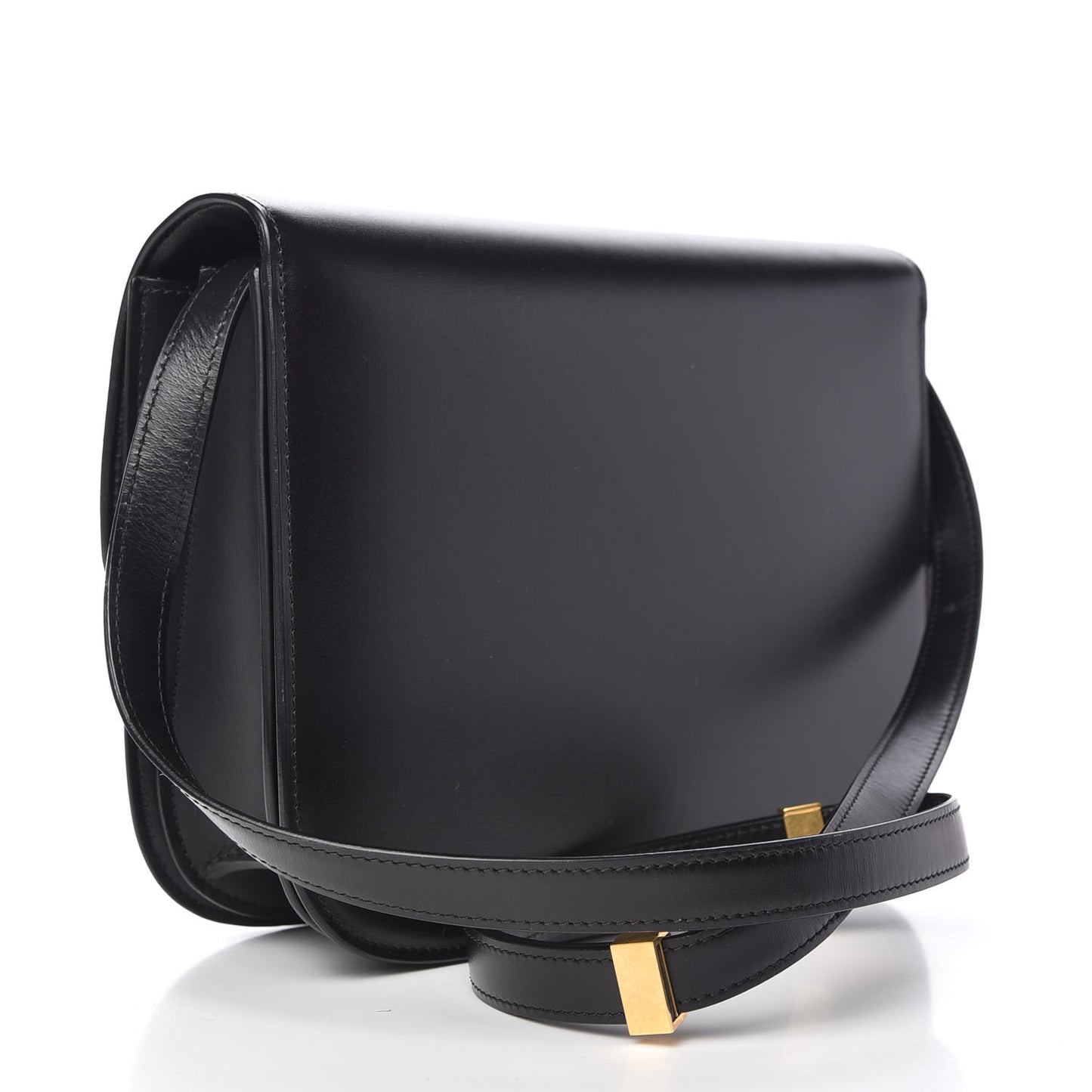 Box Calfskin Medium Classic Box Flap Bag Black