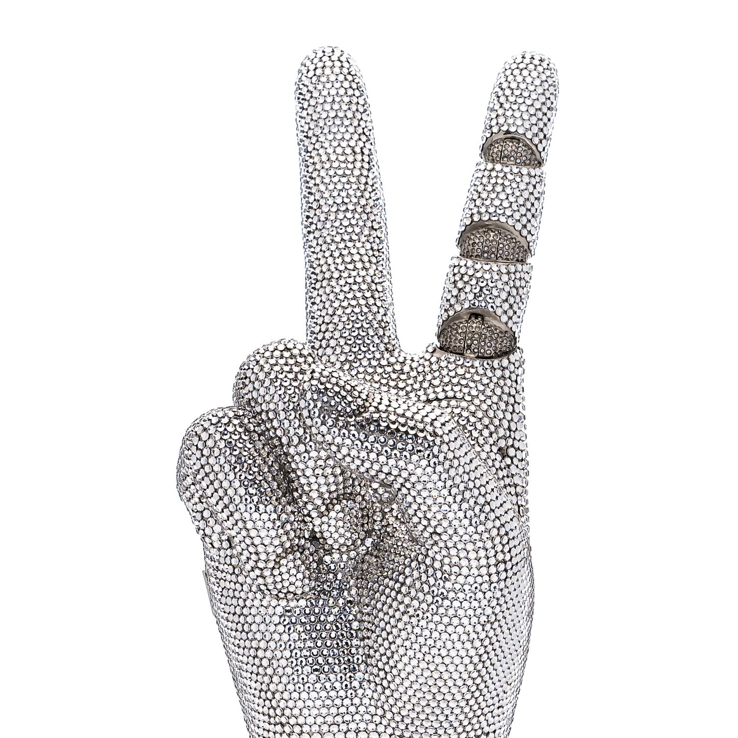 Swarovski Crystal War And Peace Minaudiere Clutch Silver