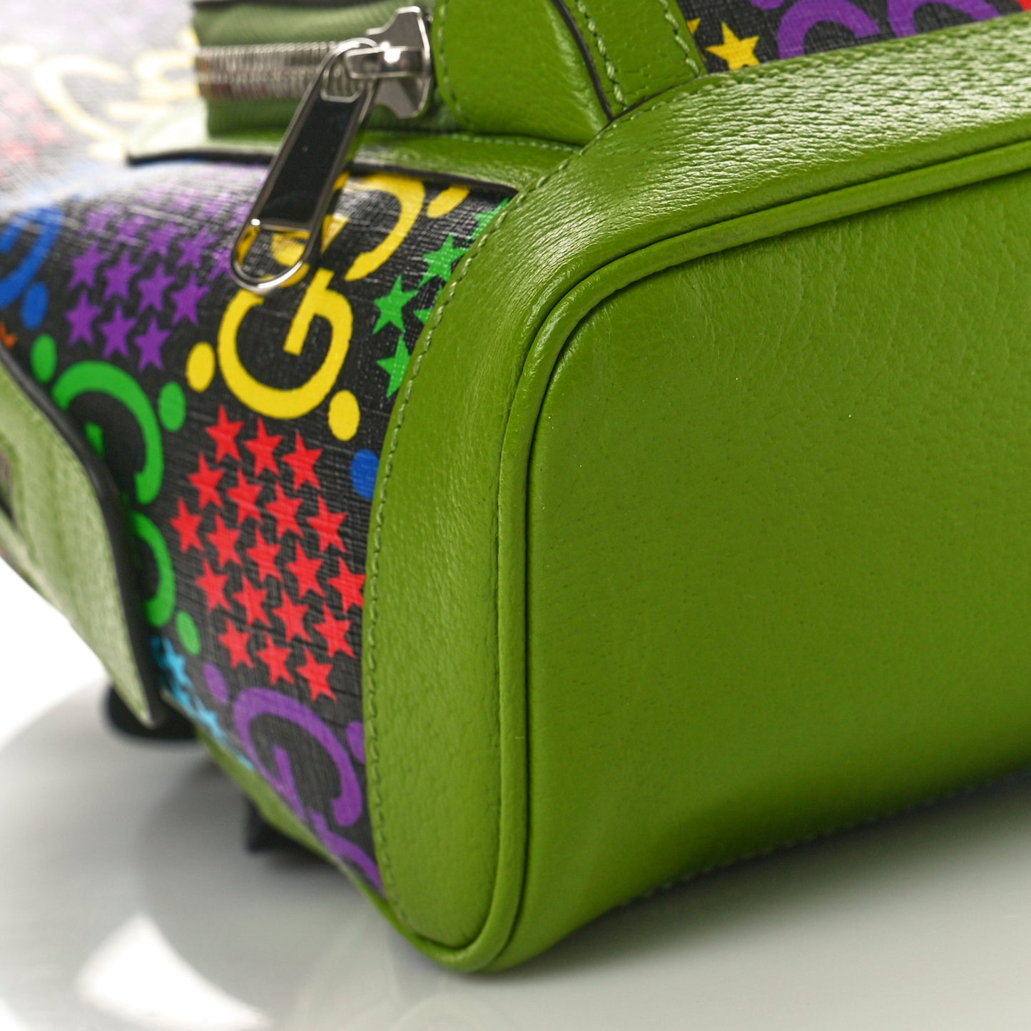 GG Supreme Monogram Psychedelic Small Day Backpack Green Multicolor