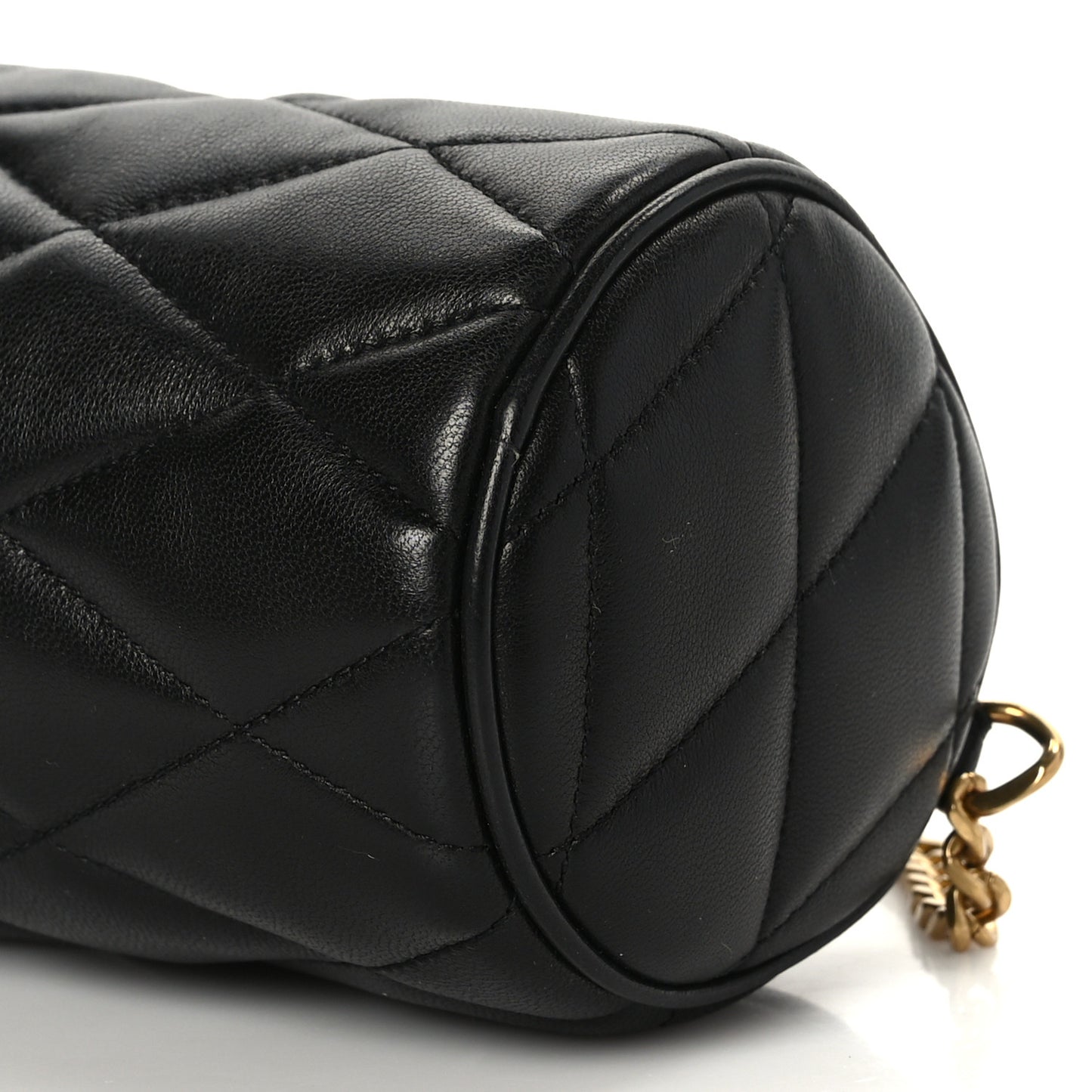 Lambskin Monogram Mini Sade Tube Bag Black