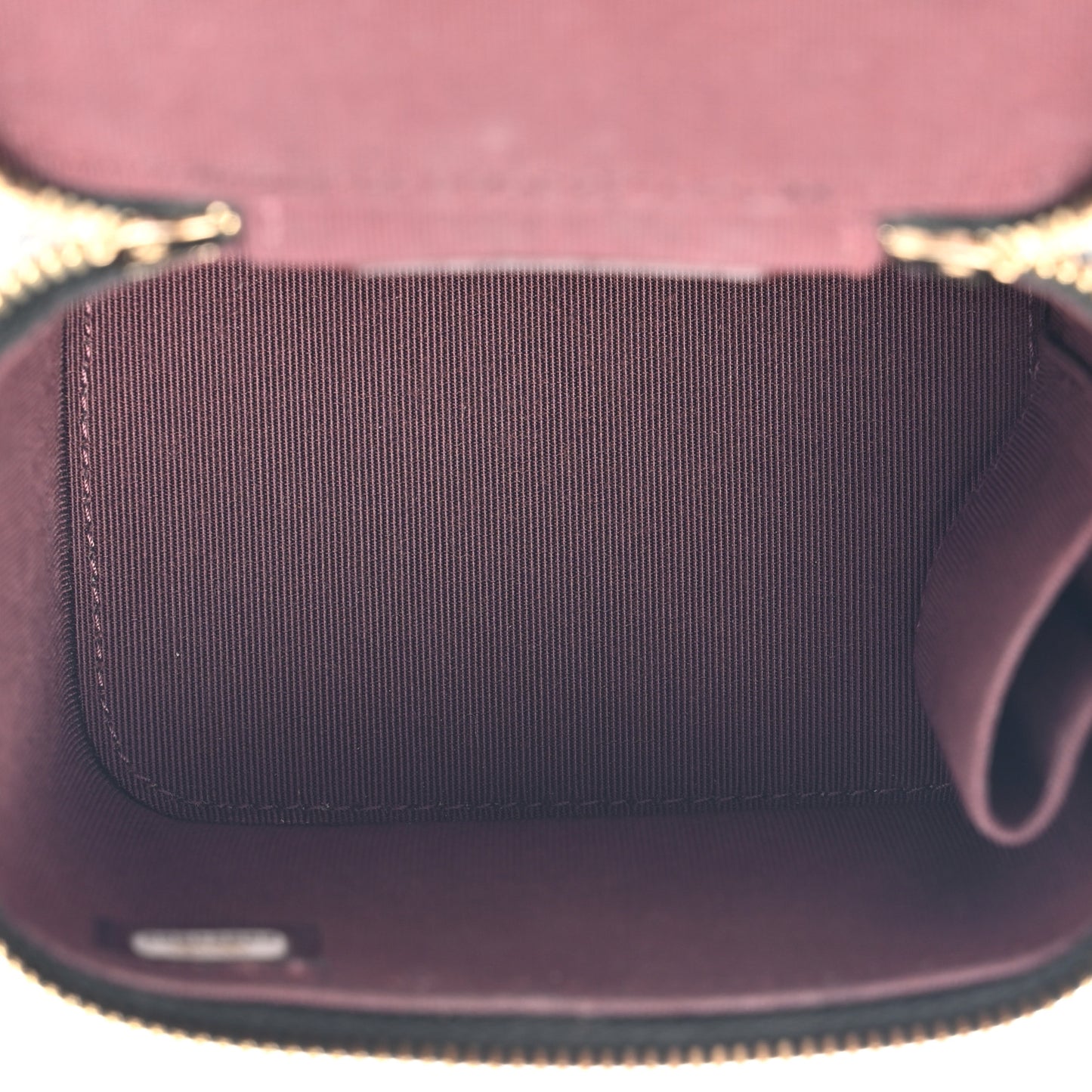 Caviar Quilted Mini Vanity Case With Chain Black