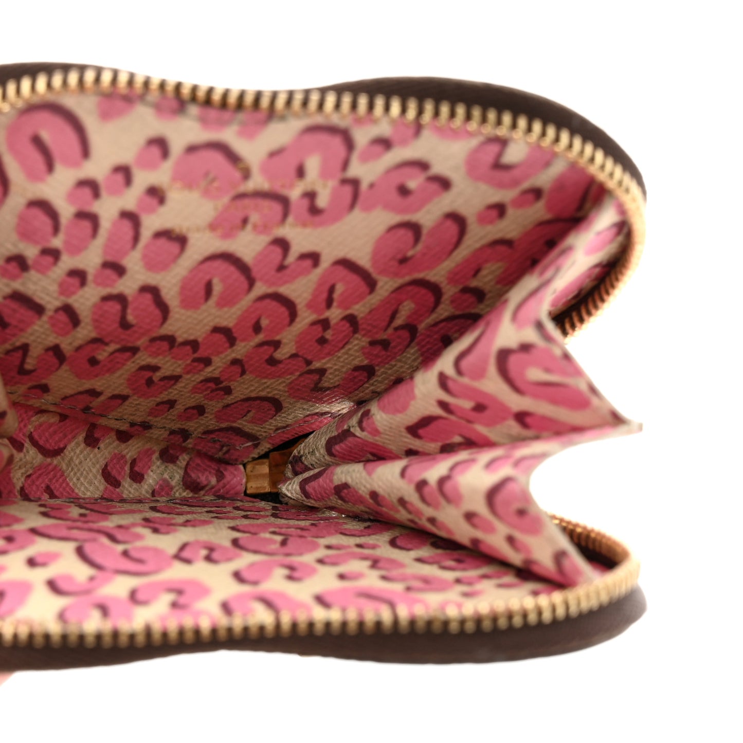 Monogram Leopard Coeur Heart Coin Purse Blanc Corail
