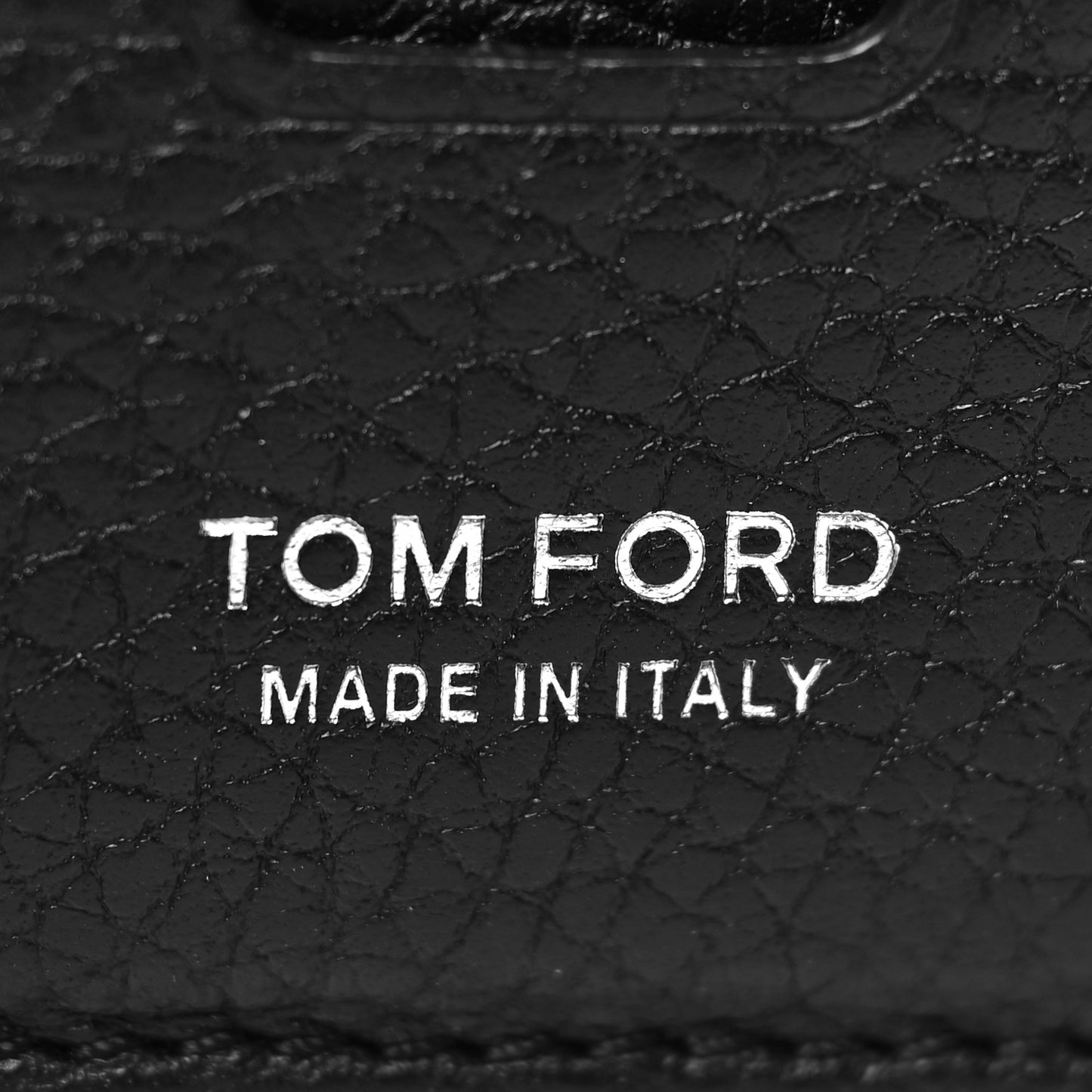 Grained Calfskin Card Holder Black