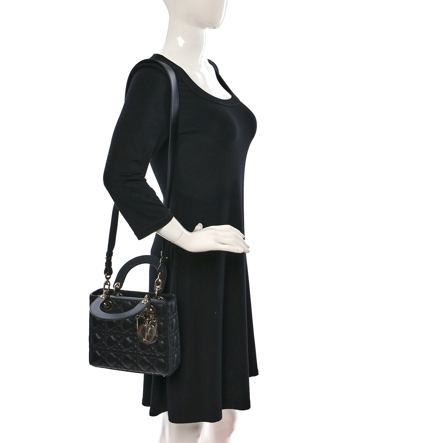 Lambskin Cannage Small My ABCDior Lady Dior Black