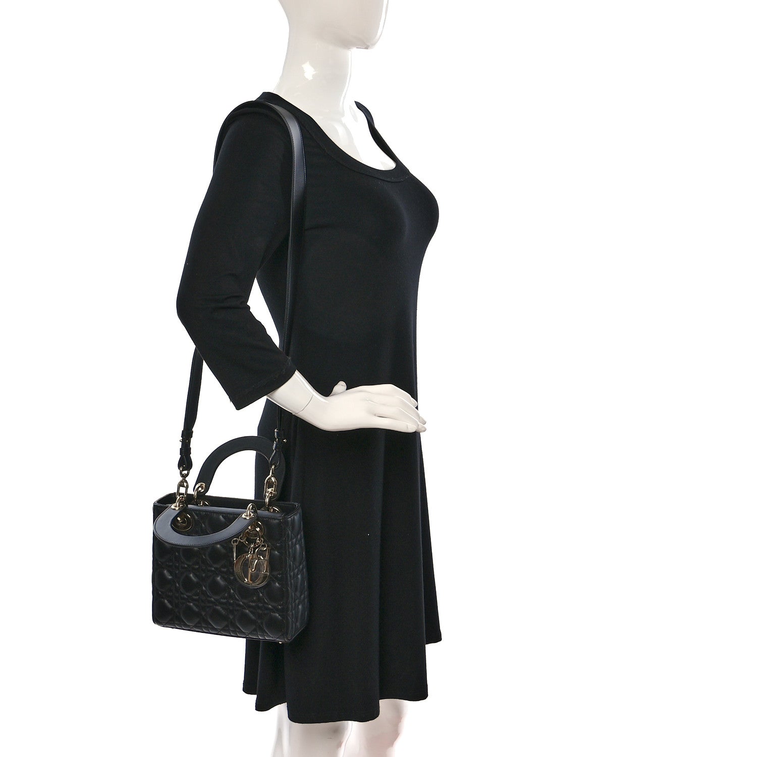 Christian Dior Lambskin Cannage Small My ABCDior Lady Dior Black 2 of 9
