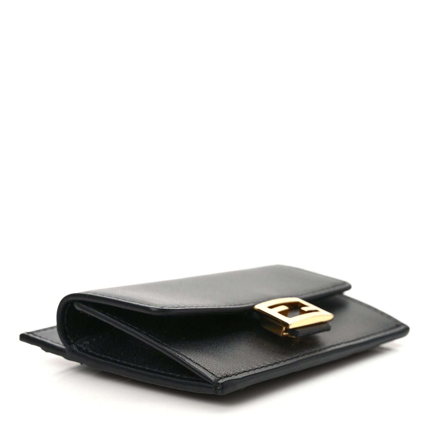 Nappa Matisse FF Diagonal Embossed Fold Over Card Holder Wallet Black