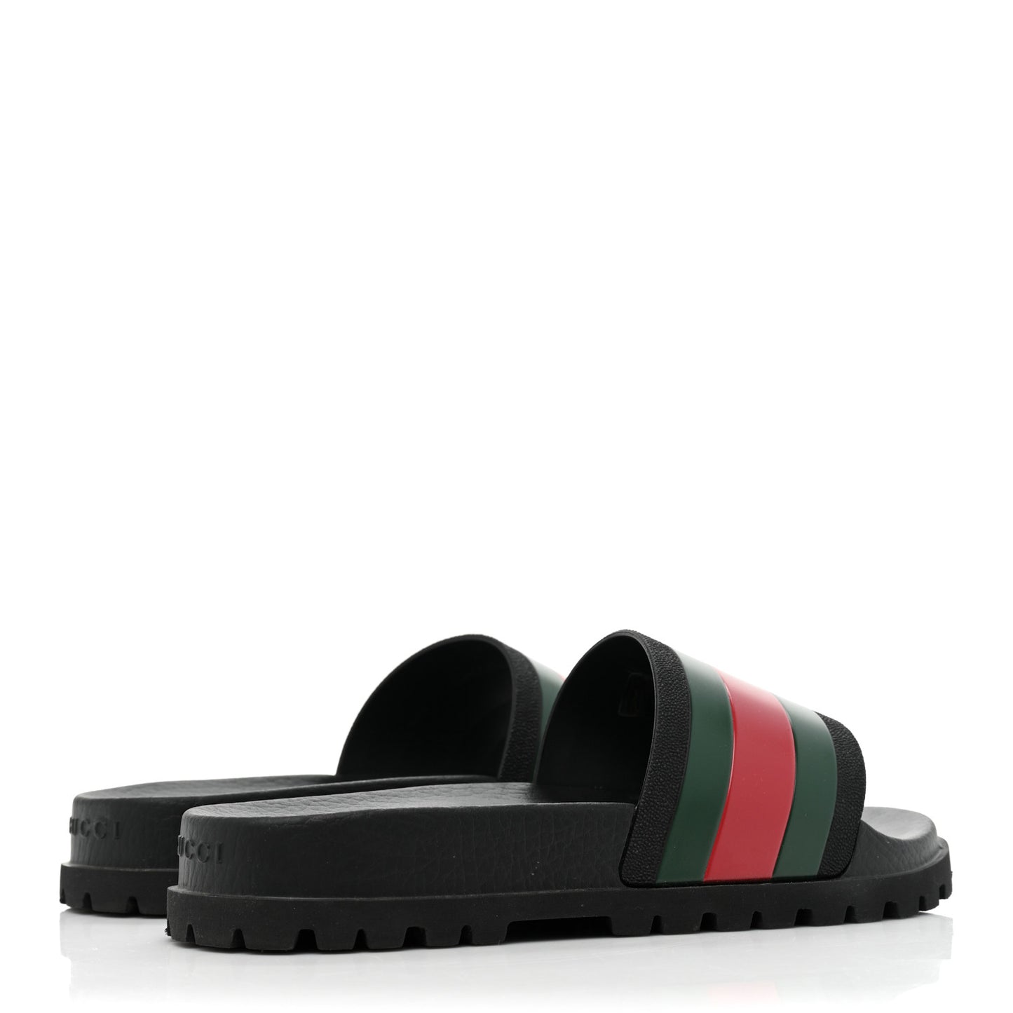 Rubber Web Mens Lug Sole Slide Sandals 6 Black Green Red
