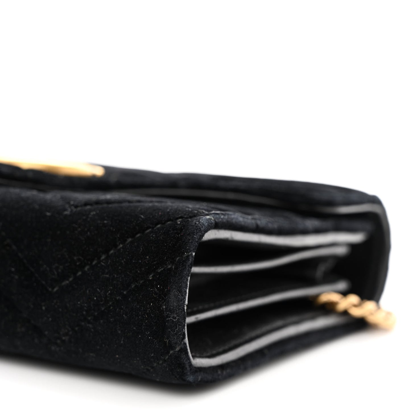 Velvet Matelasse GG Marmont Chain Wallet Black