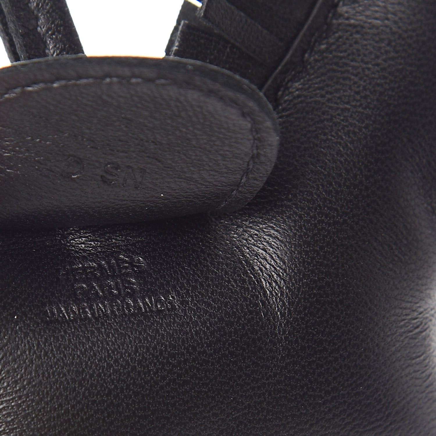 Hermes Milo Lambskin Grigri Rodeo Horse Bag Charm GM So Black 3 of 5