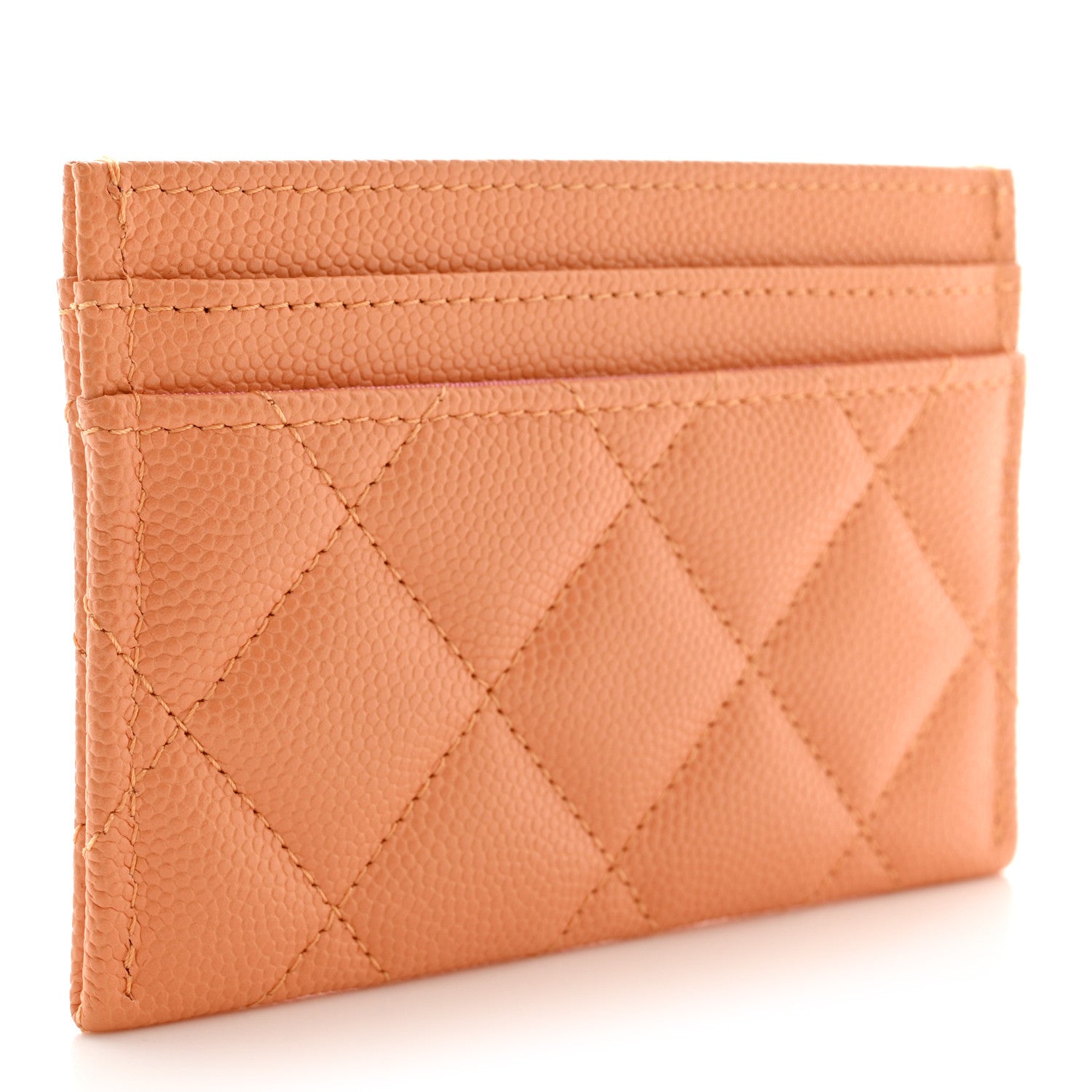 Chanel Caviar Flashy CC Quilted Card Holder Orange Pink 3 of 9
