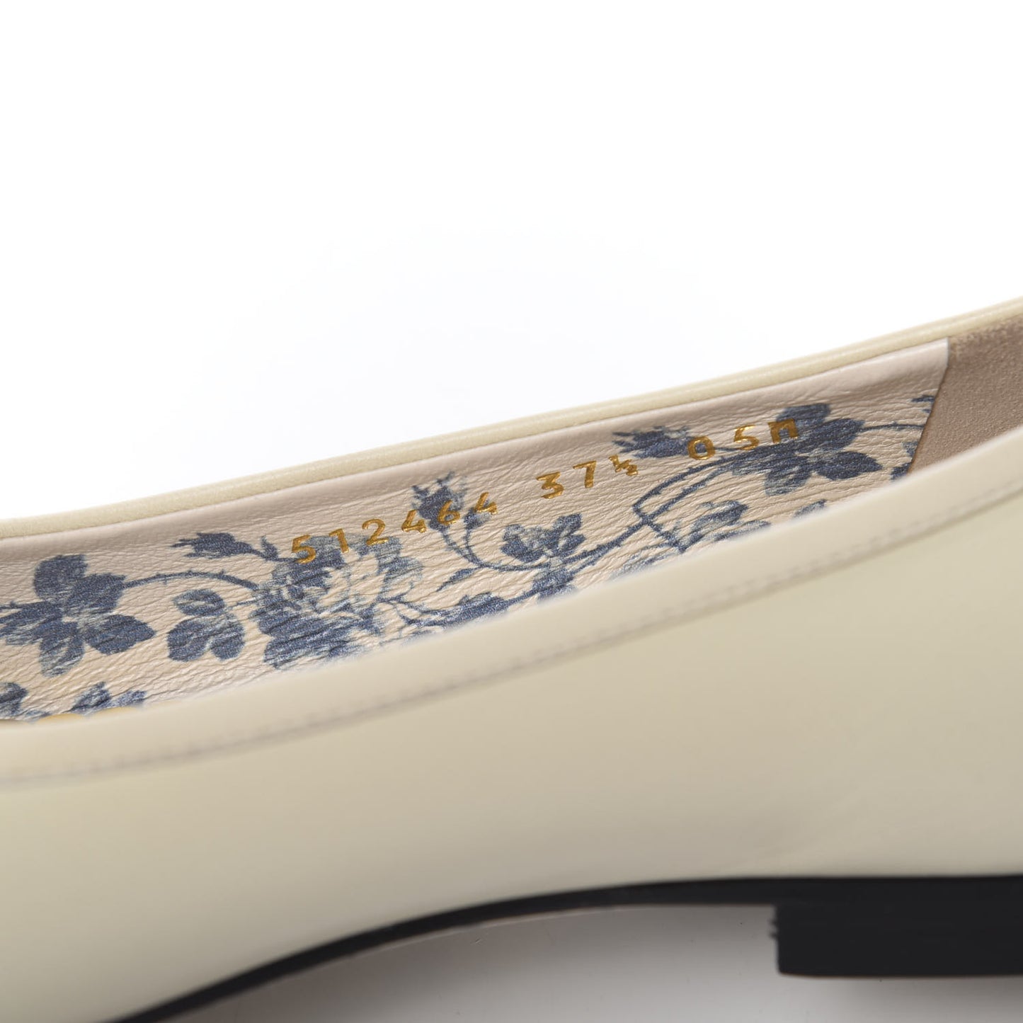 Calfskin Web Bow Womens Ballet Flats 37.5 Black Vintage White