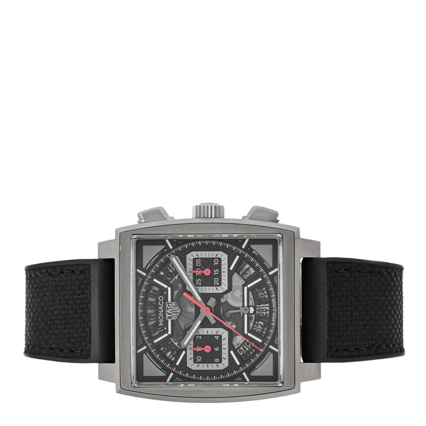 Titanium Rubber 39mm Monaco Automatic Watch Black CBL2183