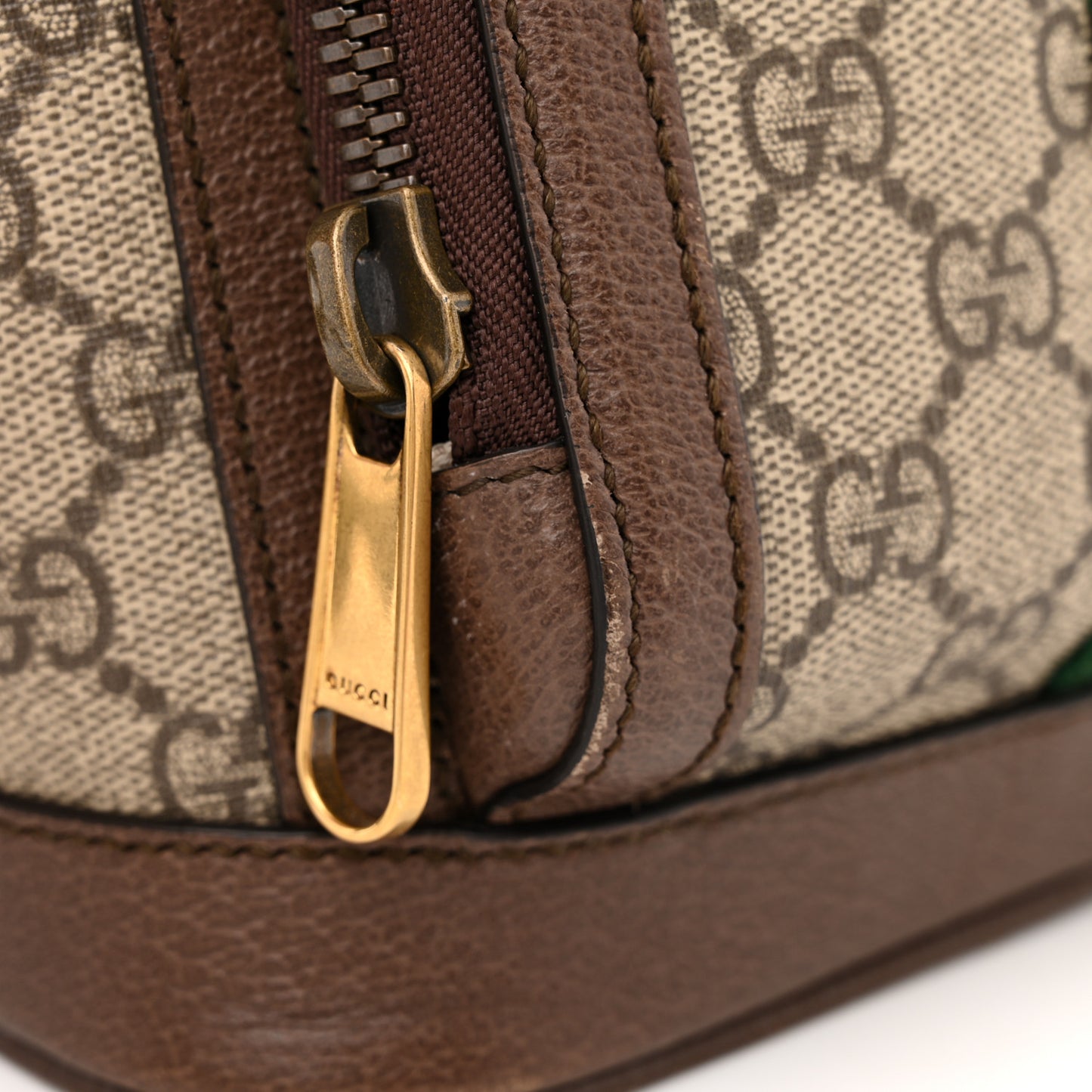 GG Supreme Monogram Calfskin Web Small Ophidia Day Backpack Beige Ebony New Acero