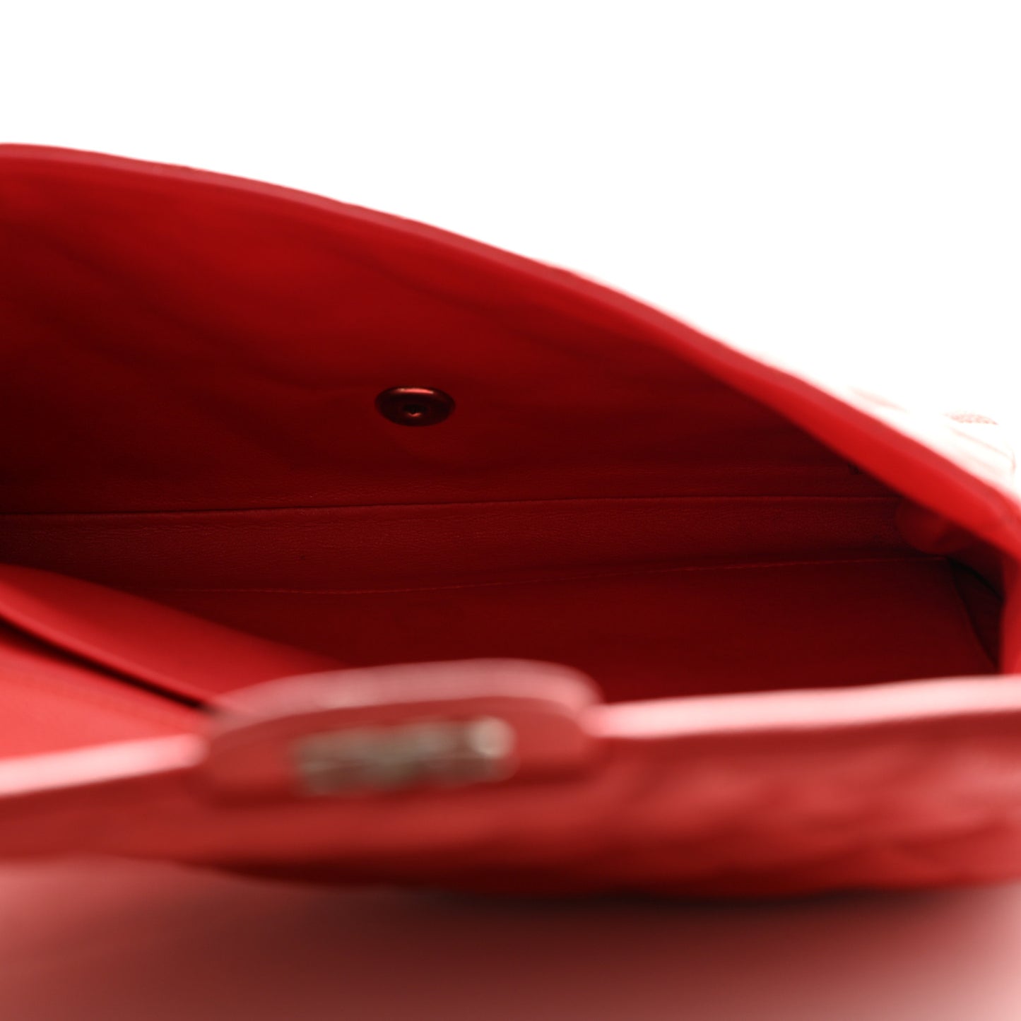Caviar Quilted Clutch With Chain Flap Coral