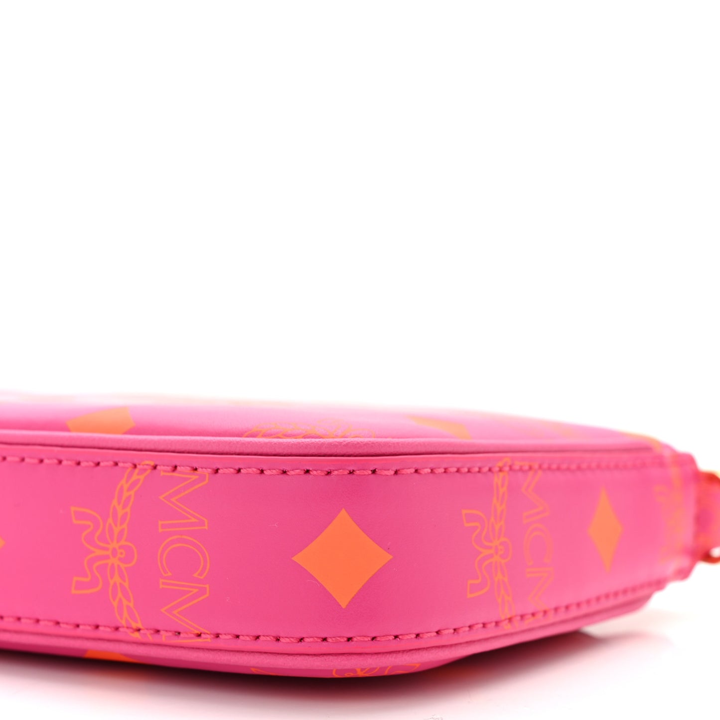 Calfskin Color Splash Mini Pouch on Chain Pink