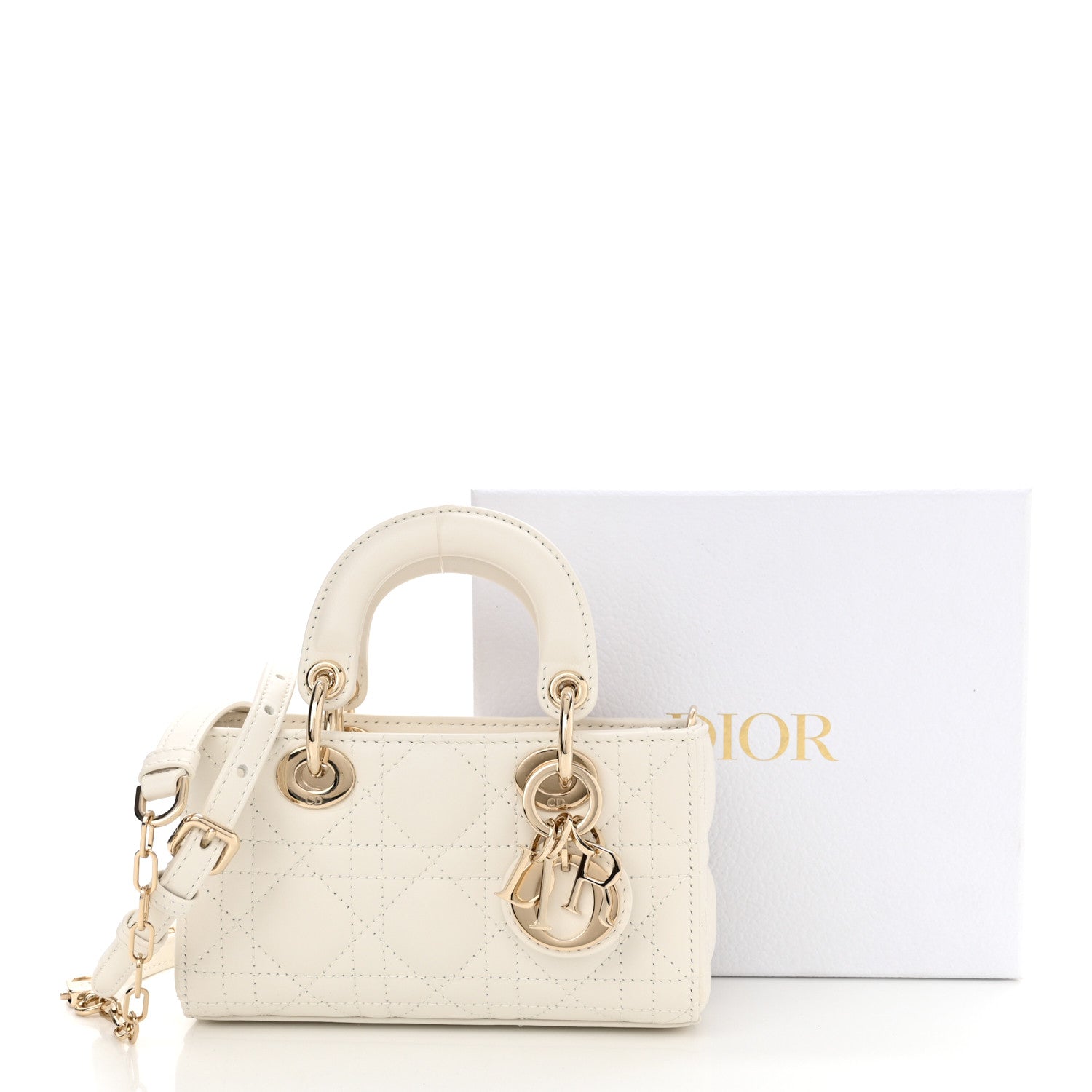 Christian Dior Lambskin Cannage Micro Lady D-Joy Latte 11 of 11