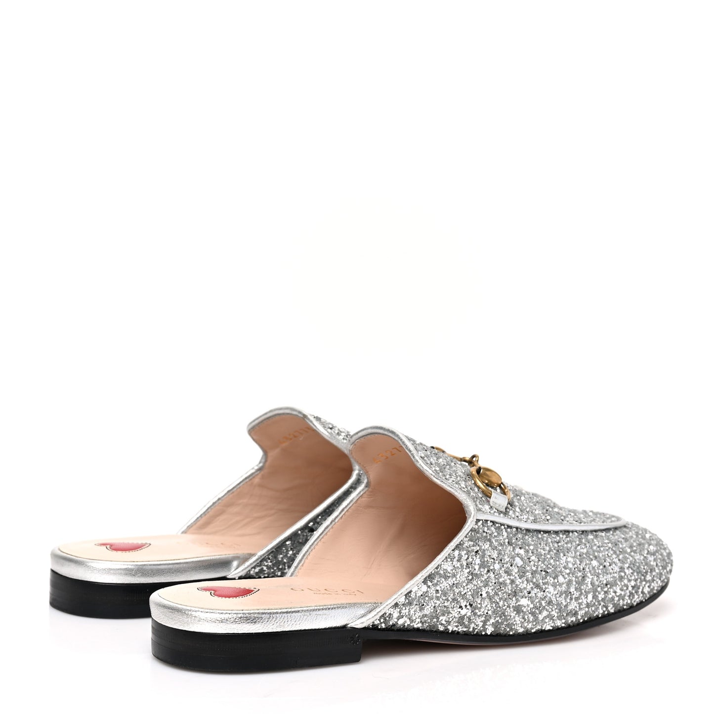 Glitter Womens Princetown Slippers 36 Silver