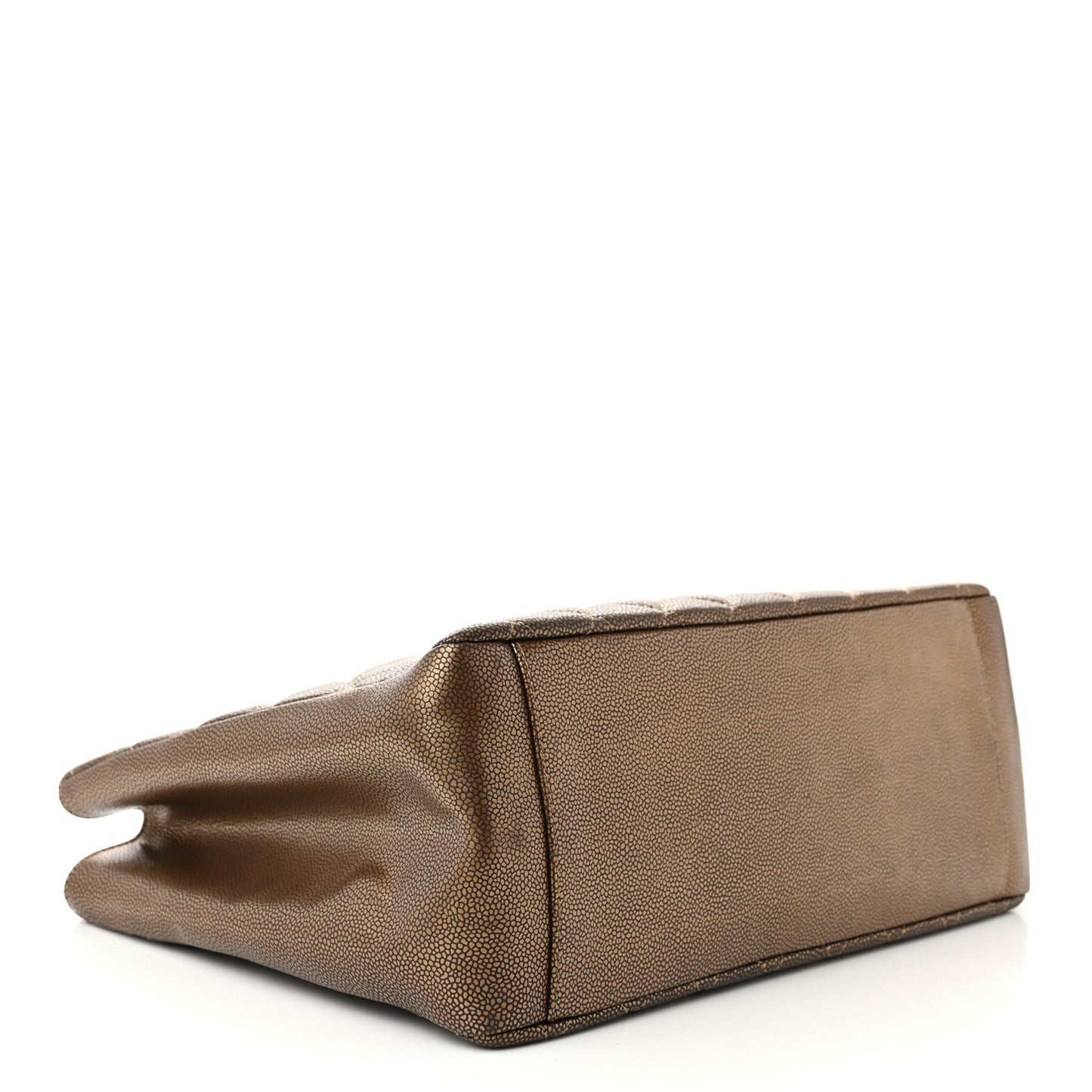Metallic Caviar Quilted Grand Shopping Tote GST Bronze