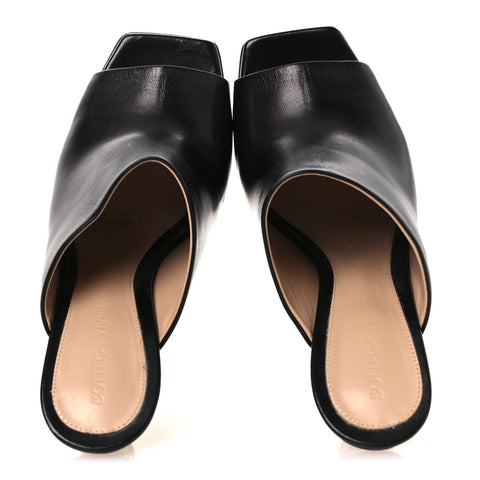 Lambskin Knot Mule Sandals 36 Black