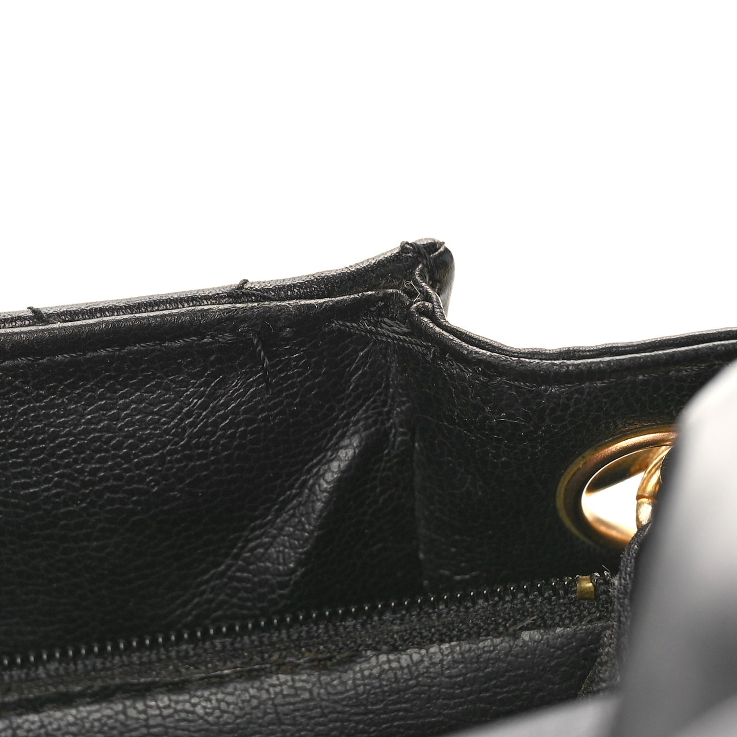 Lambskin Diamond Stitch Envelope Single Flap Black