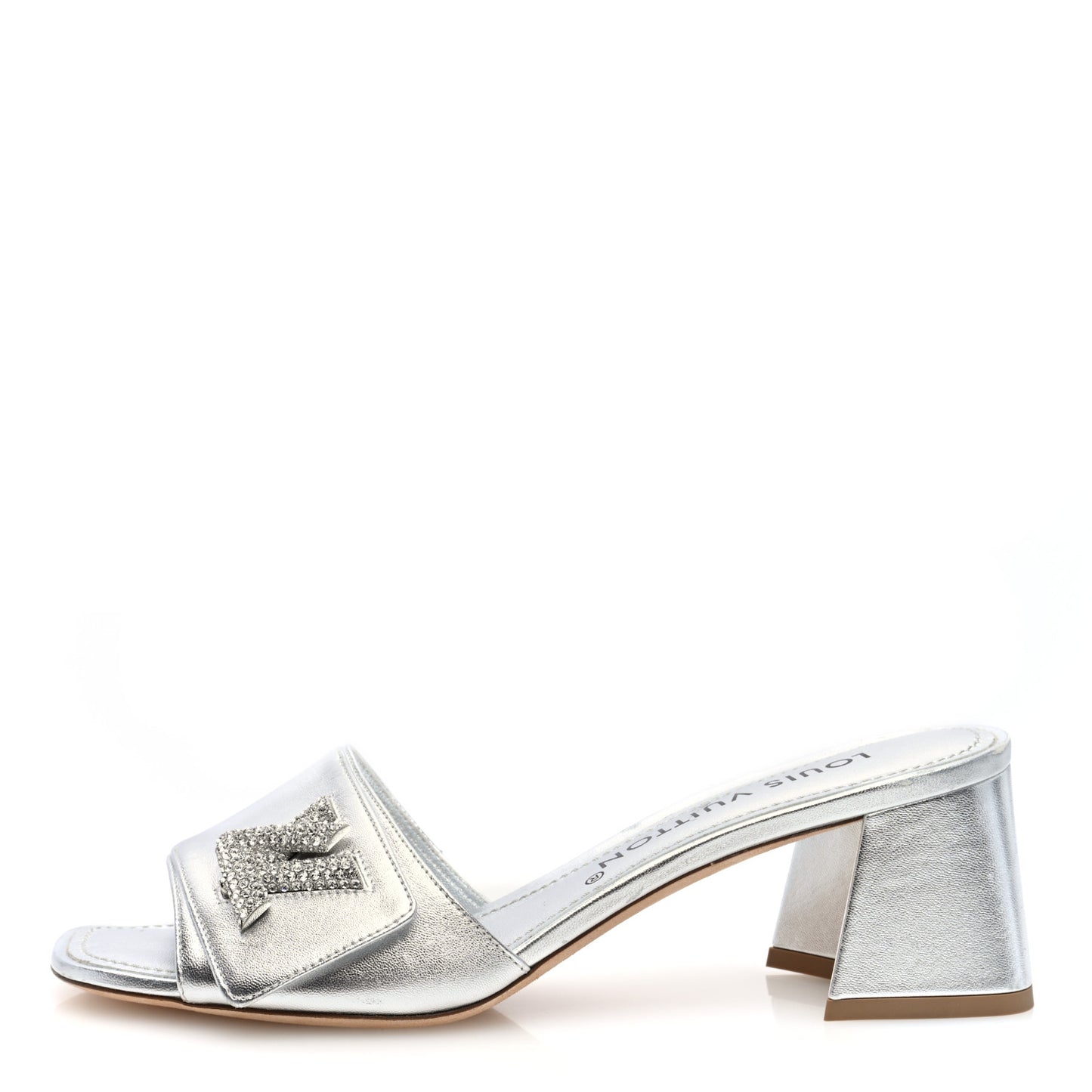 Metallic Calfskin Shake Platform Sandal 37.5 Silver
