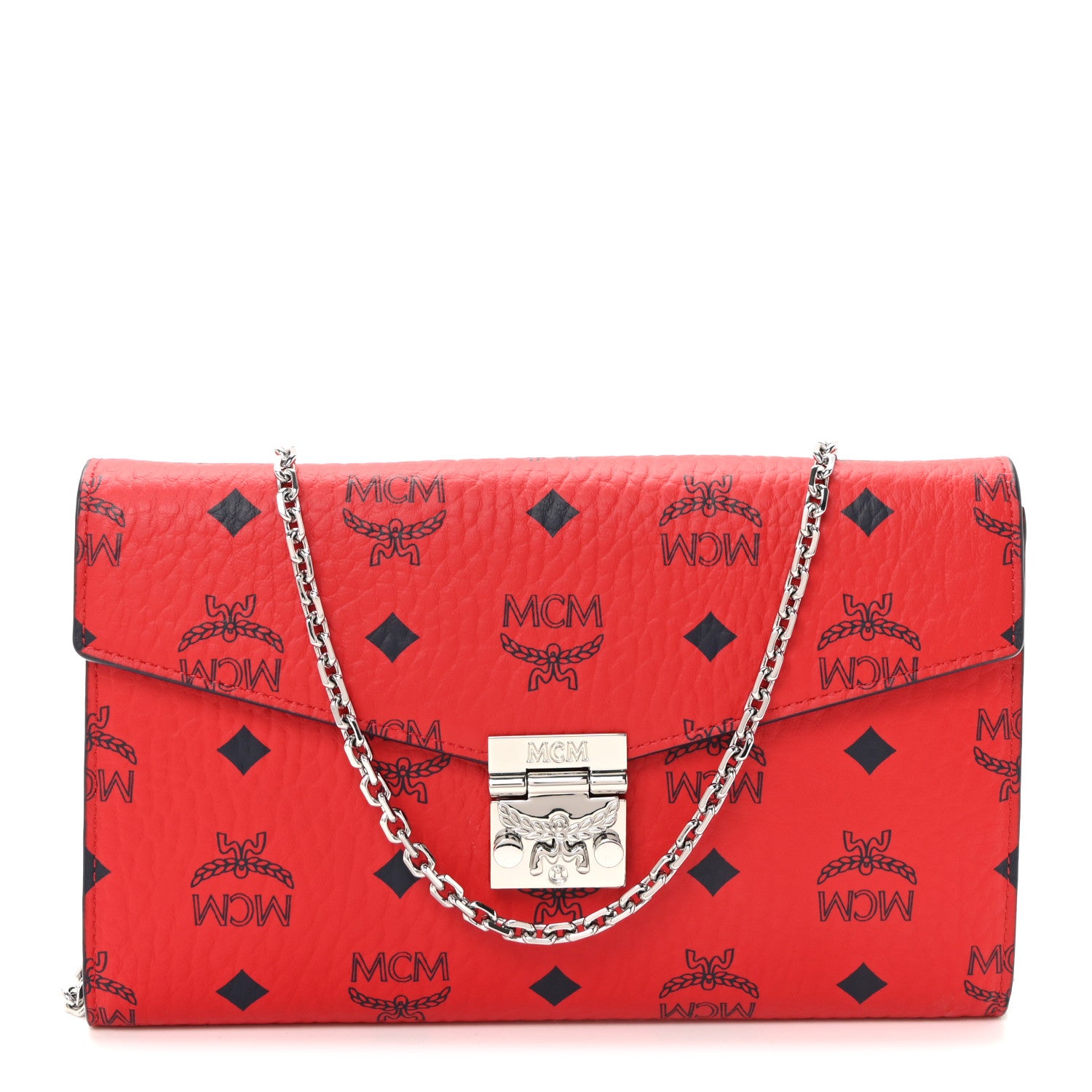 MCM Visetos Medium Patricia Wallet On Chain Ruby Red 1818470