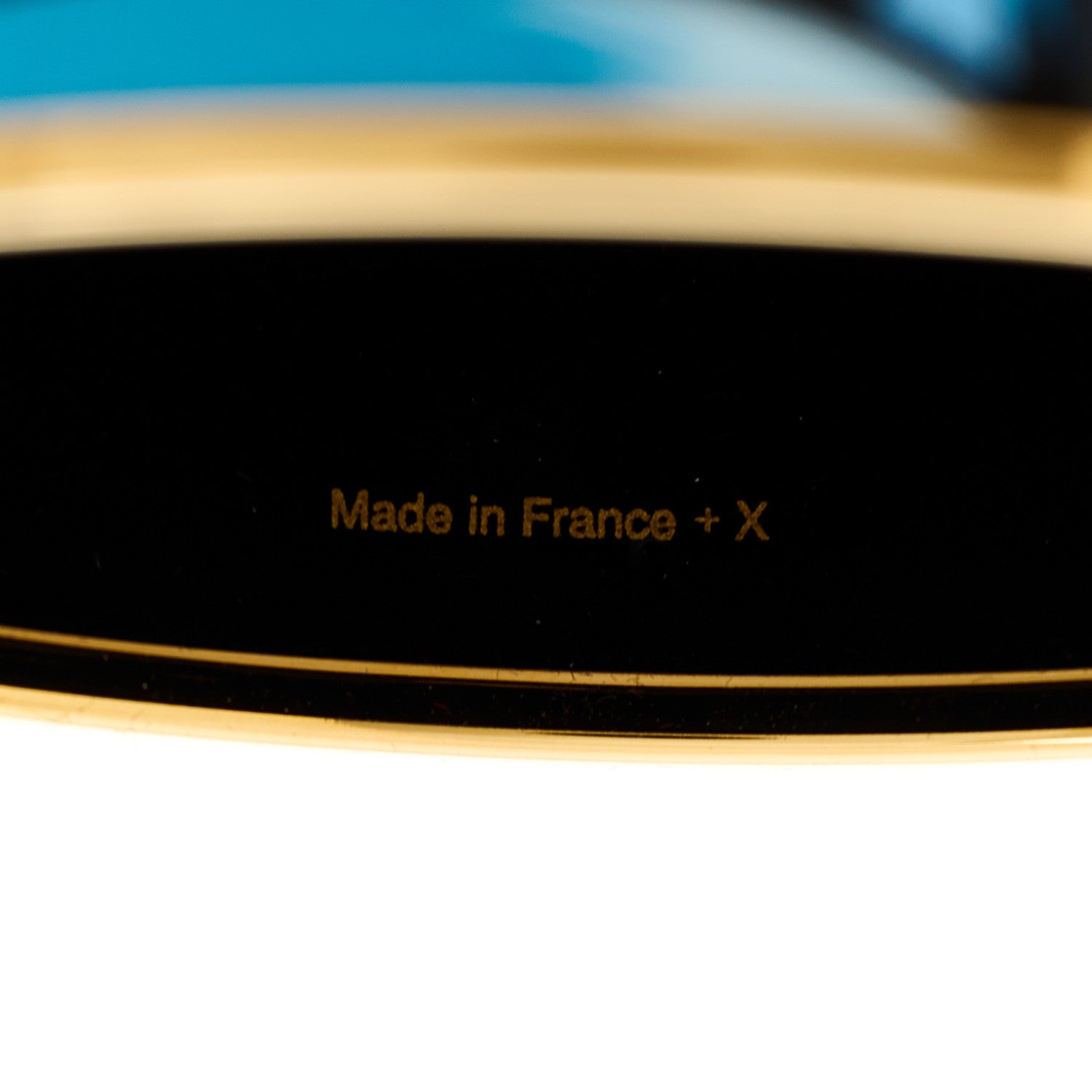 Hermes Enamel Printed Coaching Extra Wide Bracelet 62 Pollen Et Azur 4 of 7