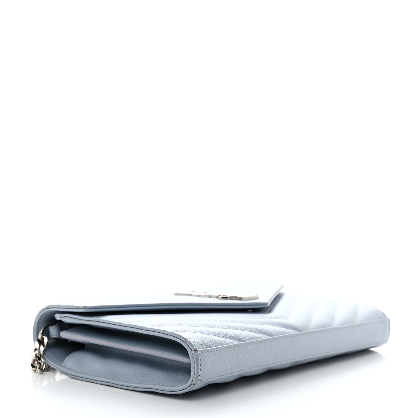 Grain De Poudre Matelasse Chevron Monogram Chain Wallet Sugar Paper