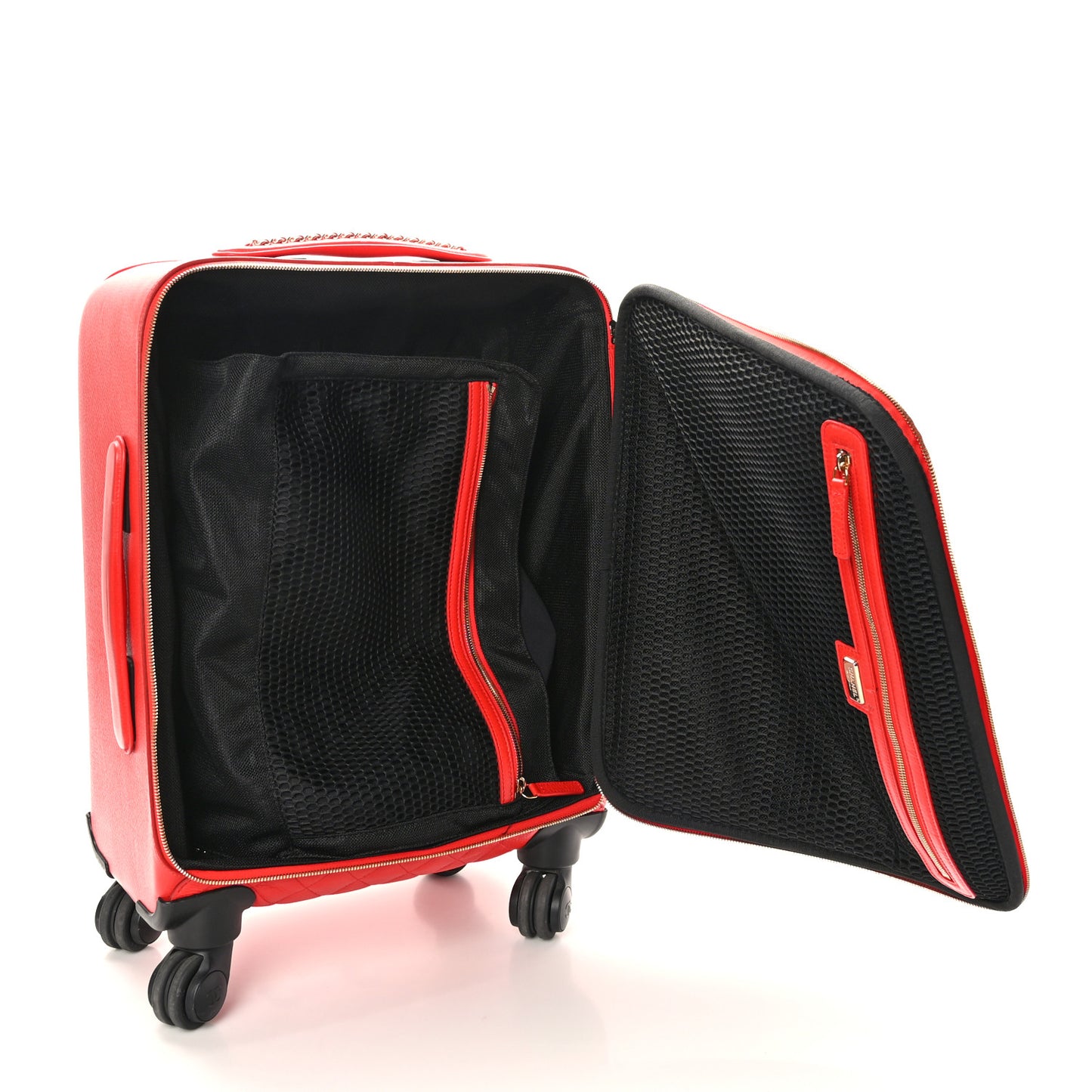 Calfskin Quilted Coco Case Trolley Red