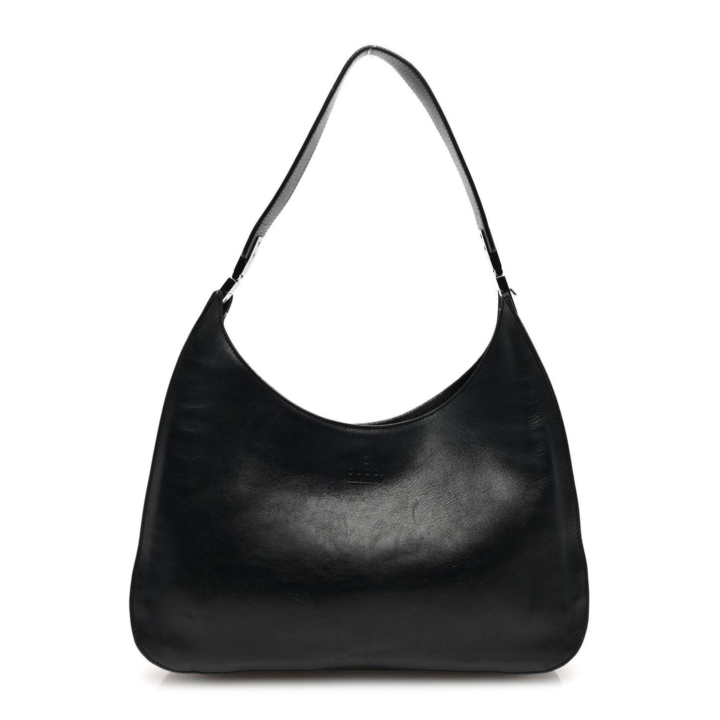 Calfskin Logo Hobo Bag Black