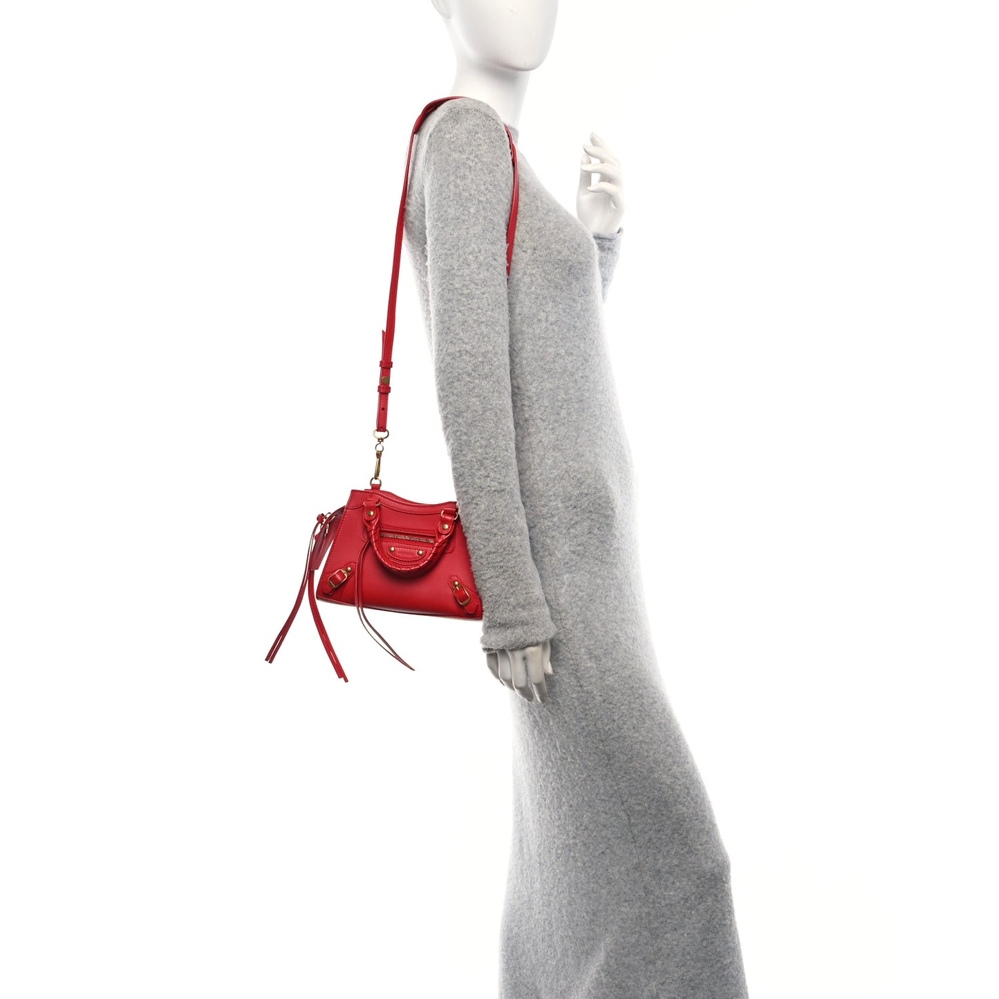 Smooth Calfskin Neo Classic Brass Hardware Mini City Red