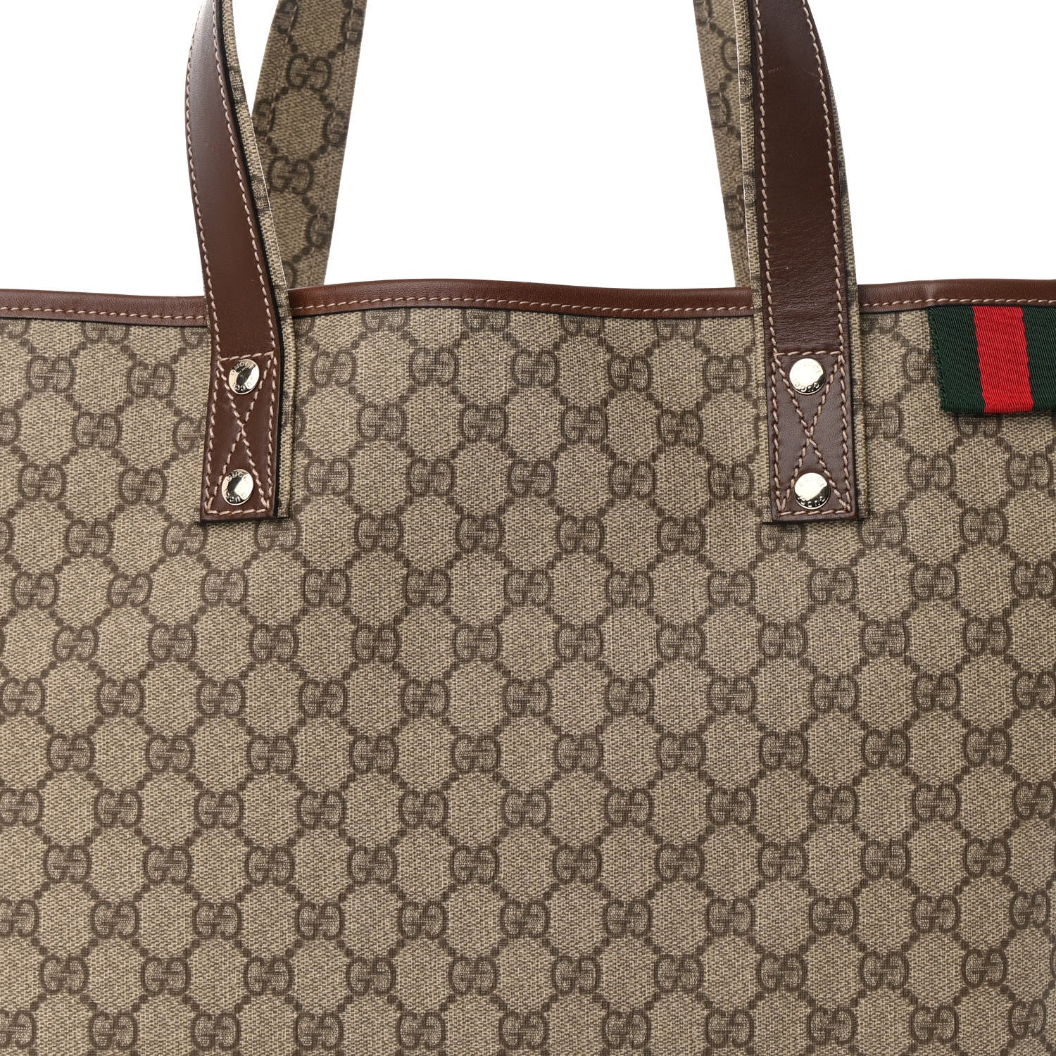 Gucci GG Plus Monogram Medium Signature Web Loop Tote Brown 8 of 14