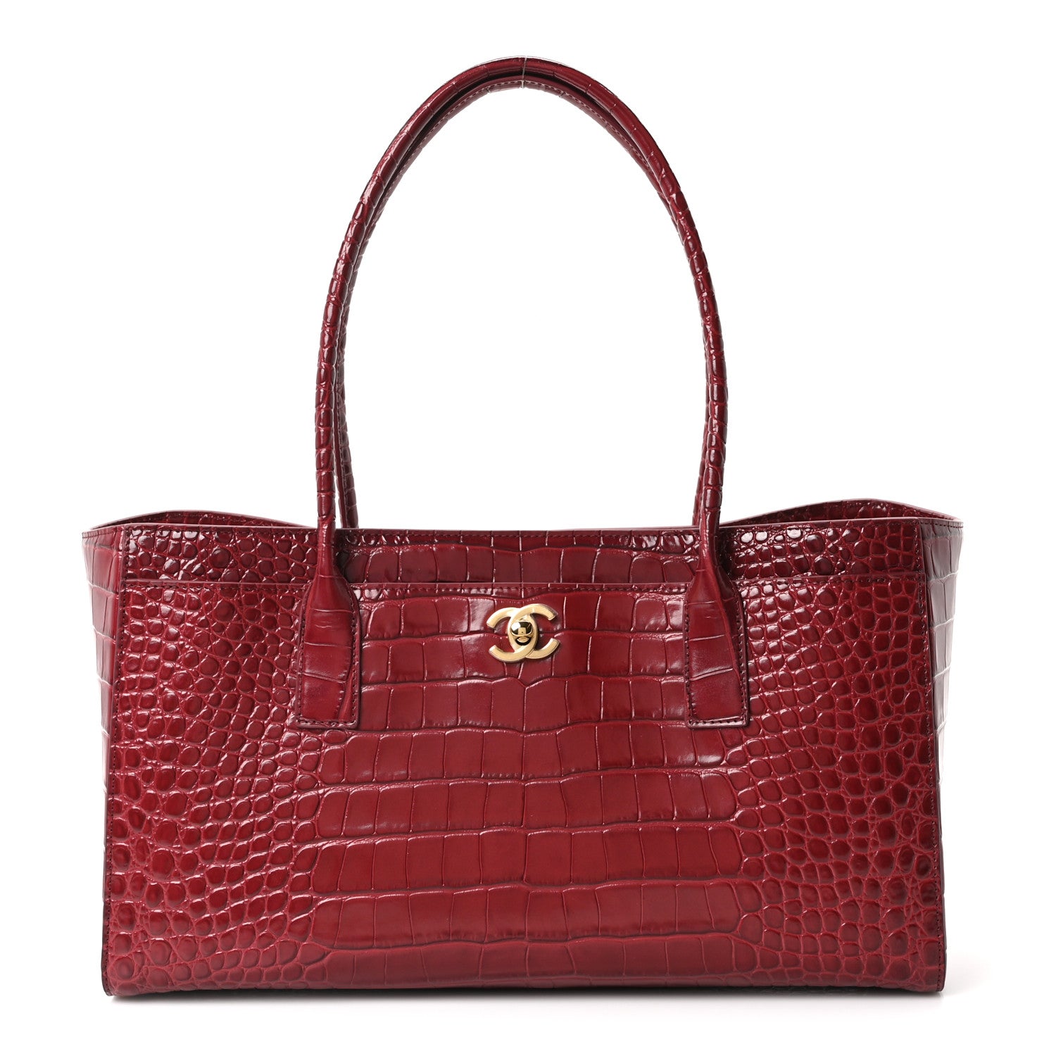 k*a様 シャネル CHANEL バーガンディ スパンコール トートバッグ Chanel Calfskin Crocodile Embossed Archetype Small Shopper Tote