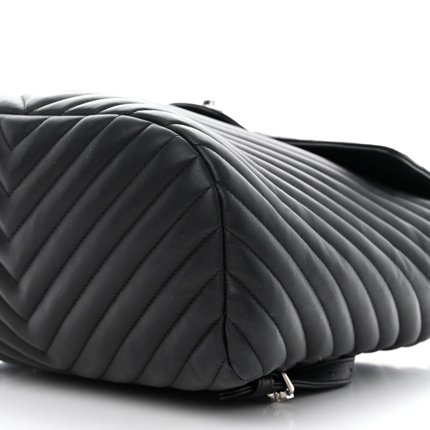 Calfskin Chevron Quilted Large Urban Spirit Backpack Black