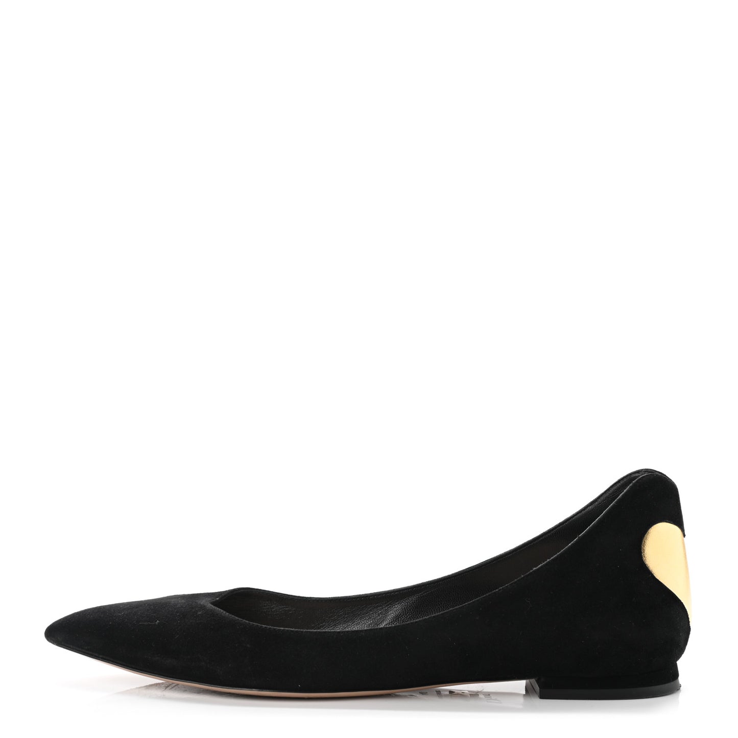 Suede Laminate Dioramour Ballet Flats 40 Black Gold