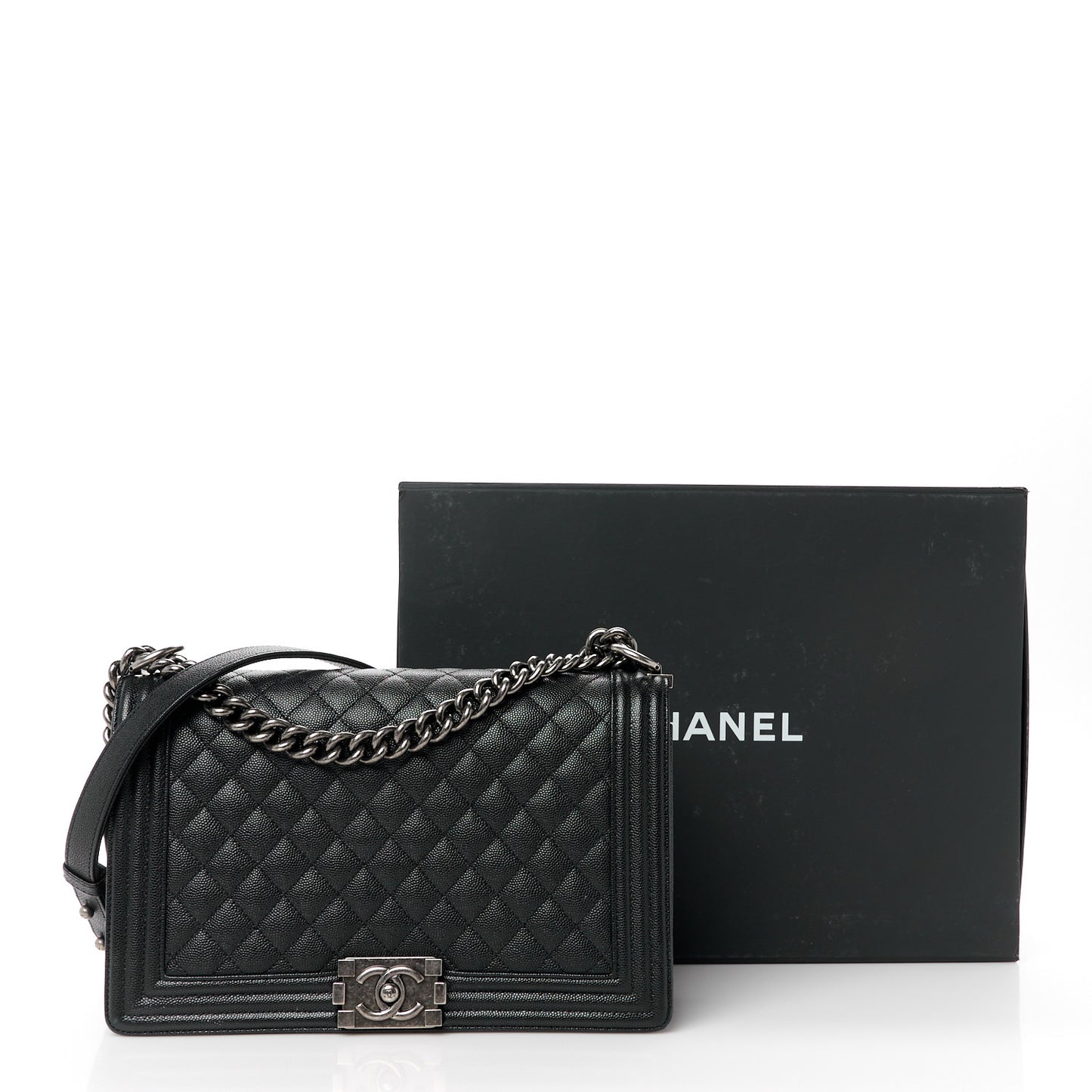 Caviar Quilted New Medium Boy Flap Black