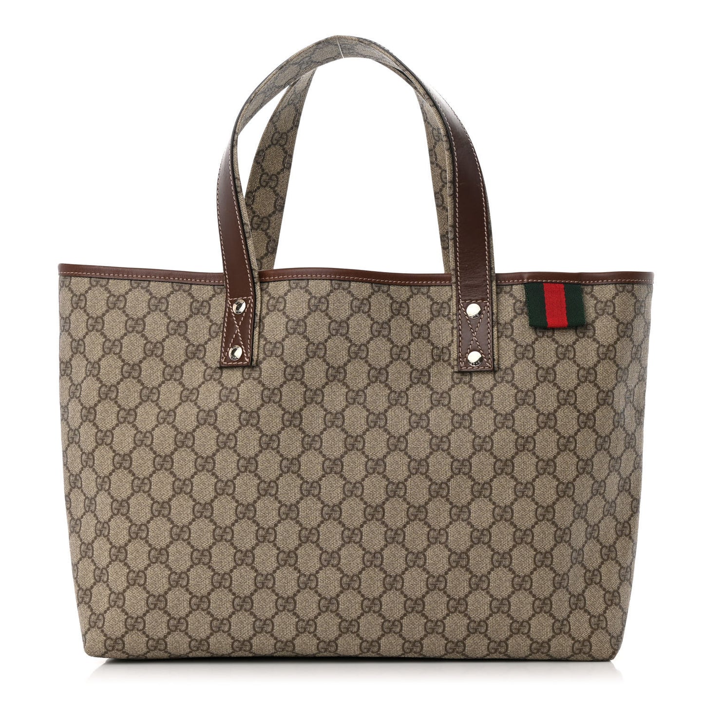 GG Plus Monogram Medium Signature Web Loop Tote Brown