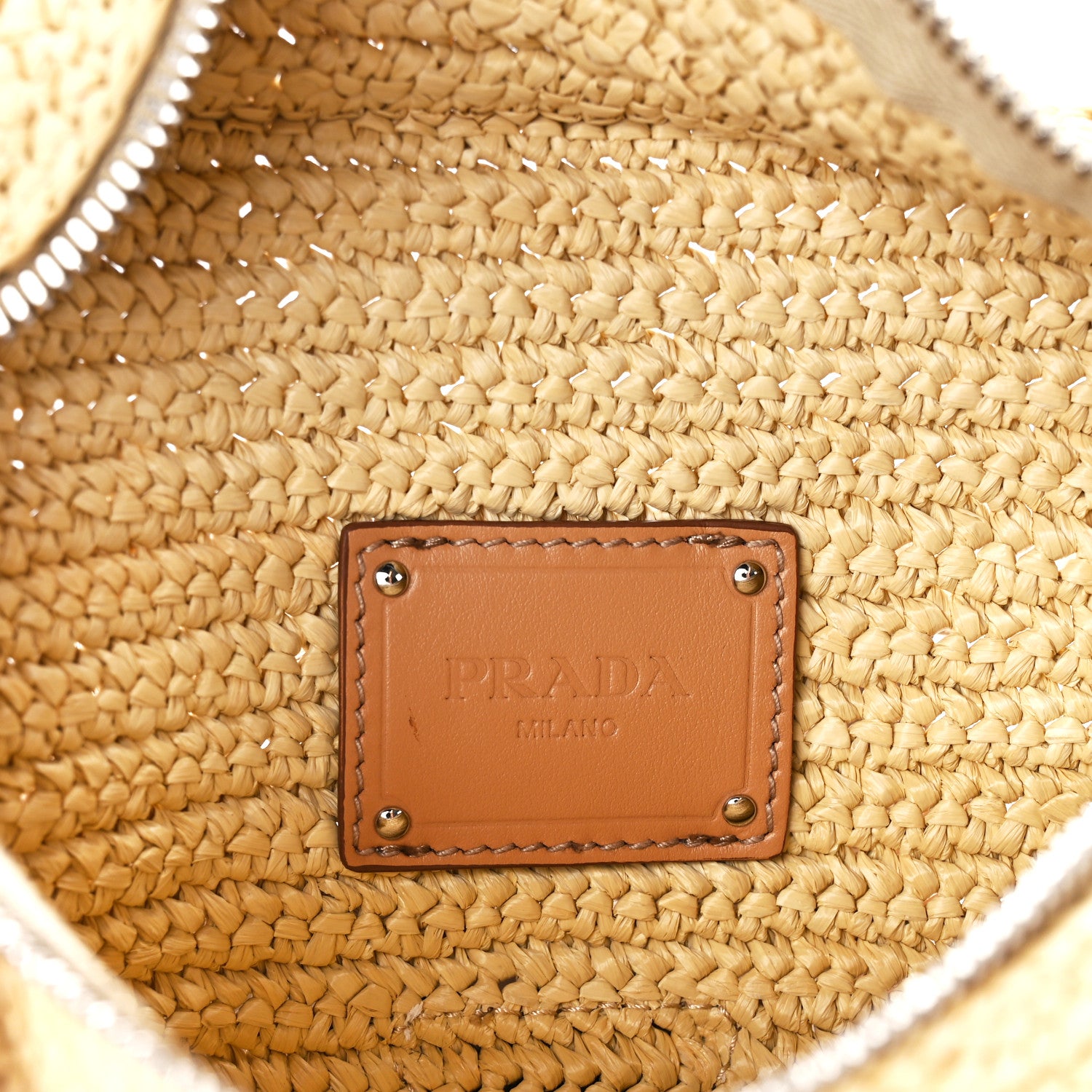 Prada Yarn Raffia Effect Crochet Belt Bag Naturale 5 of 9