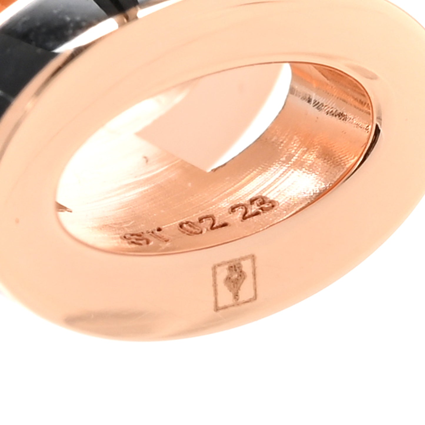 Rose Gold Lacquered Mini Pop H Earrings Black