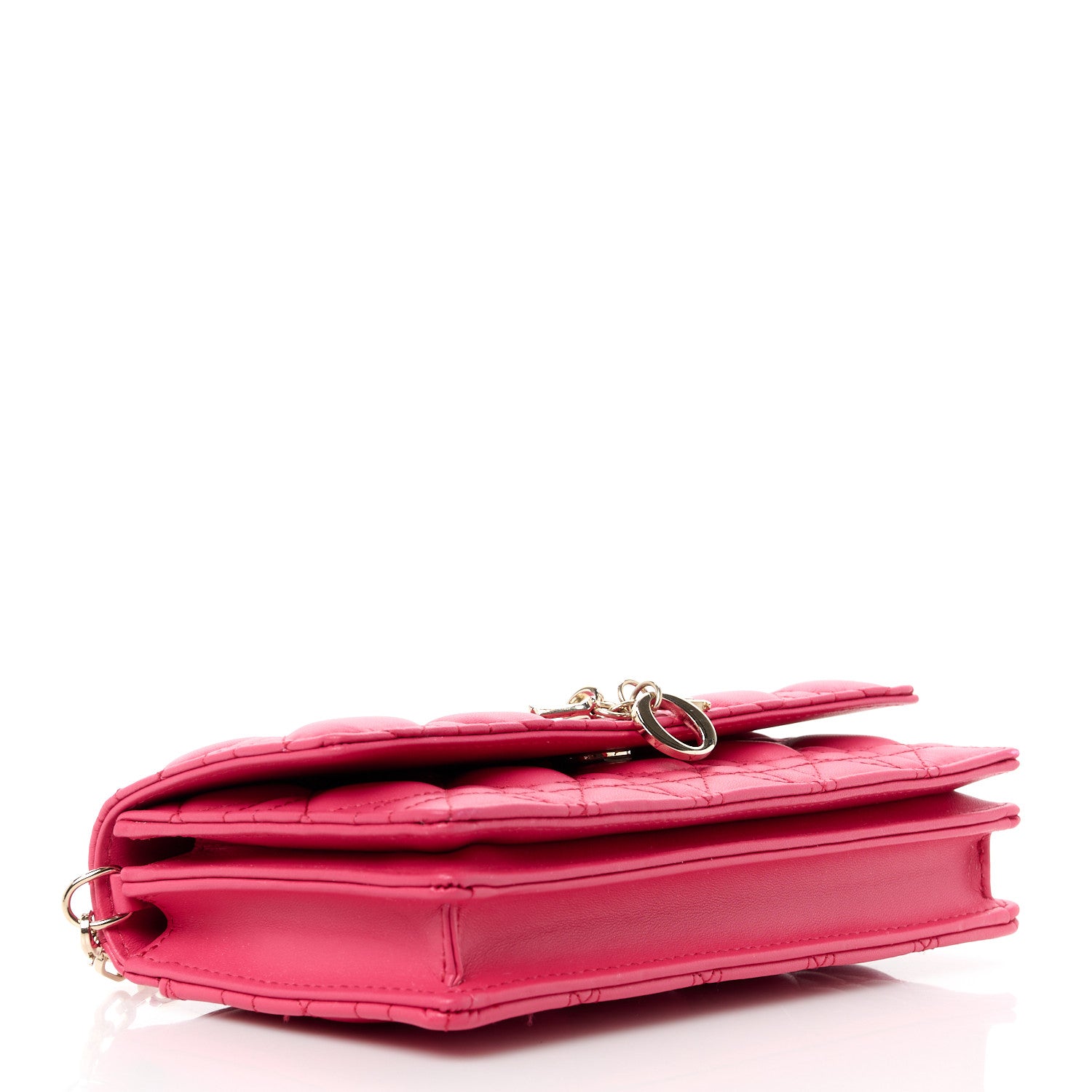 Christian Dior Lambskin Cannage Mini My Dior Top Handle Clutch Dark Pink 4 of 10