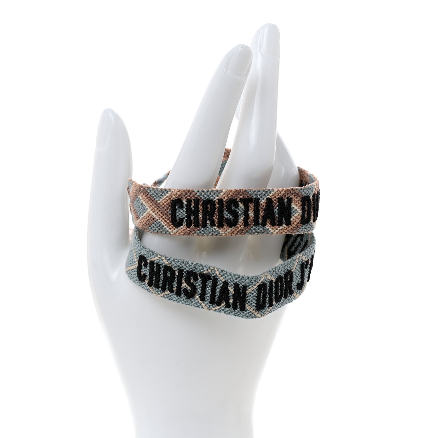 Christian Dior Woven Cotton J'Adior Friendship Bracelet Set Blue Nude 2 of 6