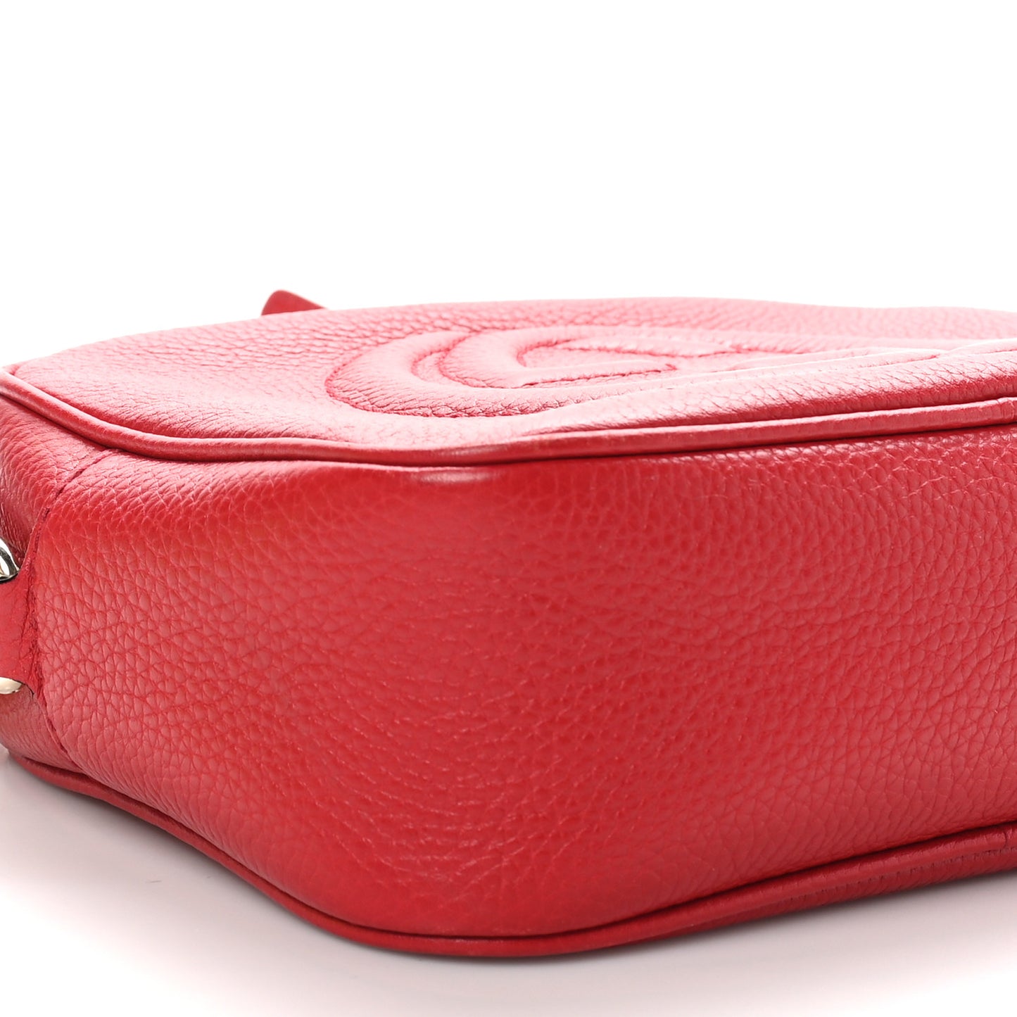 Pebbled Calfskin Small Soho Disco Bag Vibrant Red